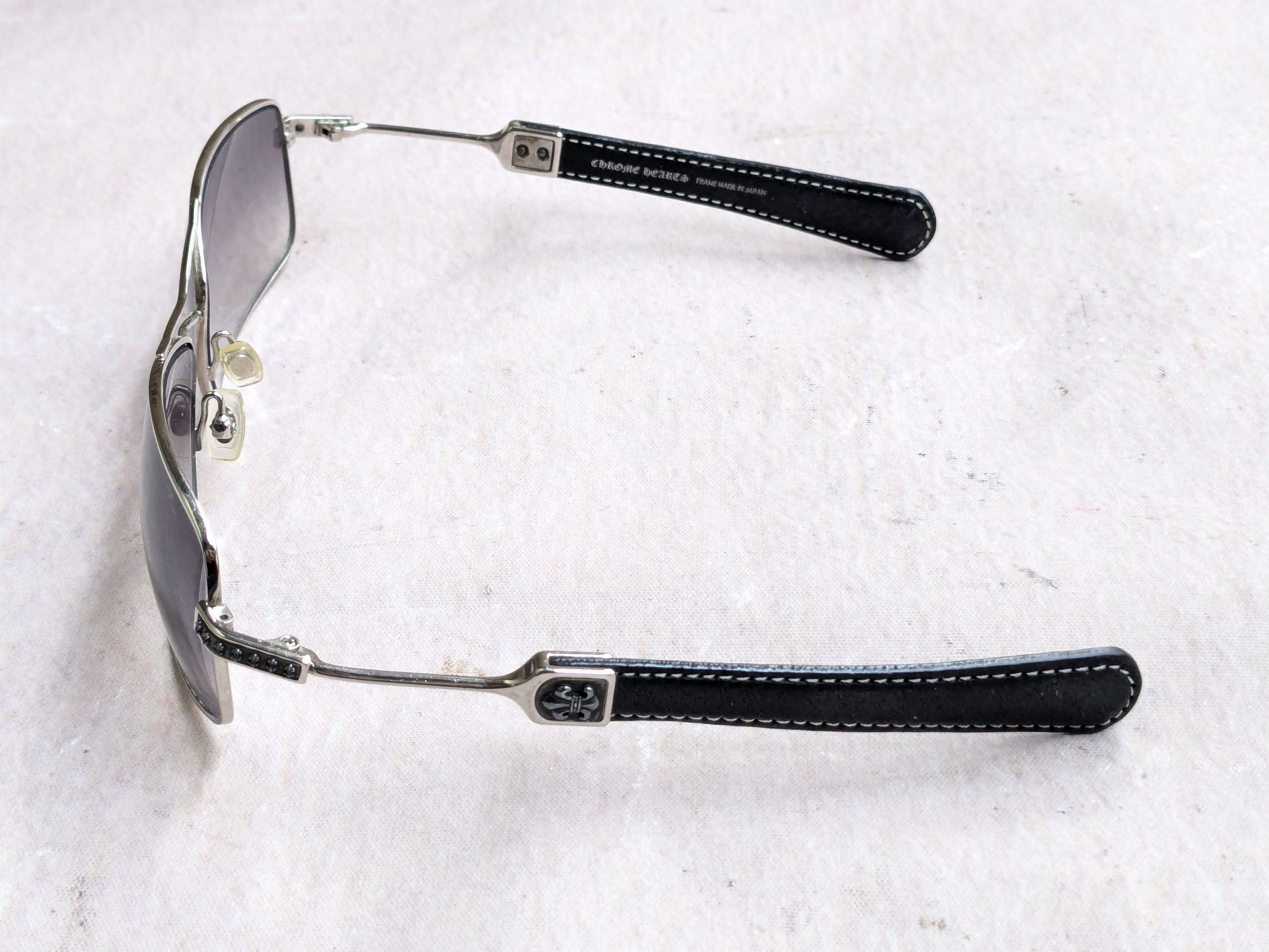 Chrome Hearts Chrome Hearts Sunglasses Kustom Black Leather Size ONE SIZE - 3 Thumbnail