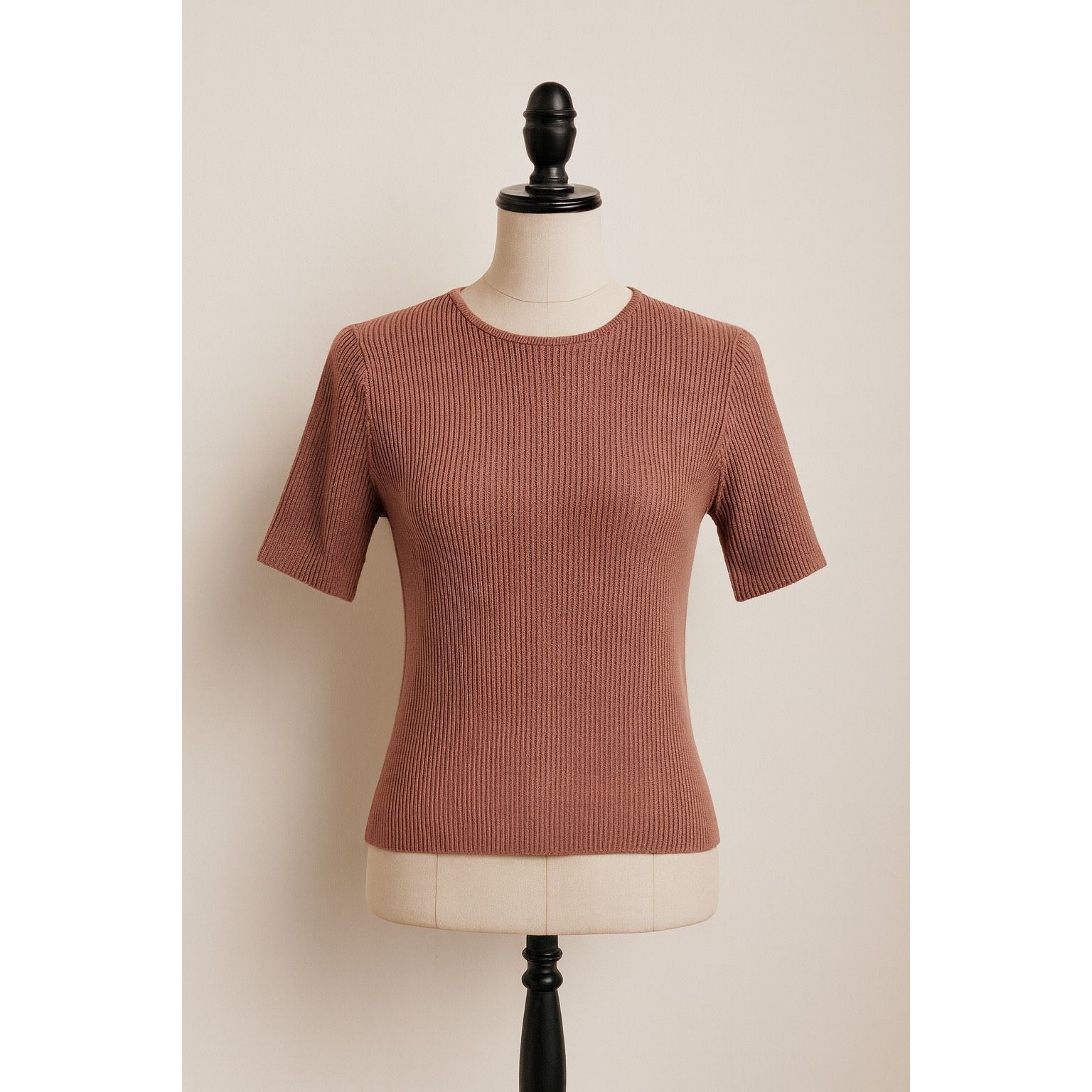 Other Vintage Travis Ayers 100% Silk Ribbed Top – Size 8 Size M / US 6-8 / IT 42-44 - 1 Thumbnail