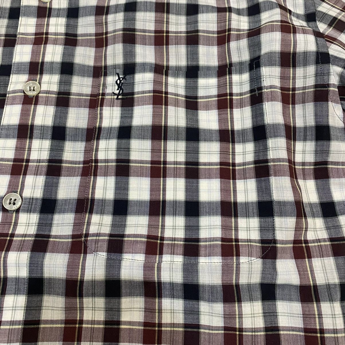 Yves Saint Laurent 1990s Yves Saint Laurent Pour Homme Plaid Button Up Shirts Size US L / EU 52-54 / 3 - 8 Thumbnail