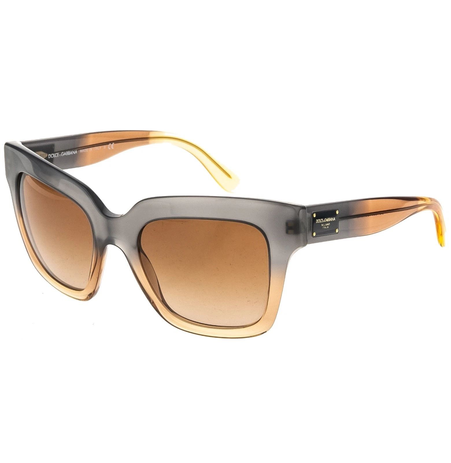 Dolce & Gabbana DOLCE & GABBANA DG4286 LOGO Plaque Brown Grey 4286 Geometric Size ONE SIZE - 3 Thumbnail