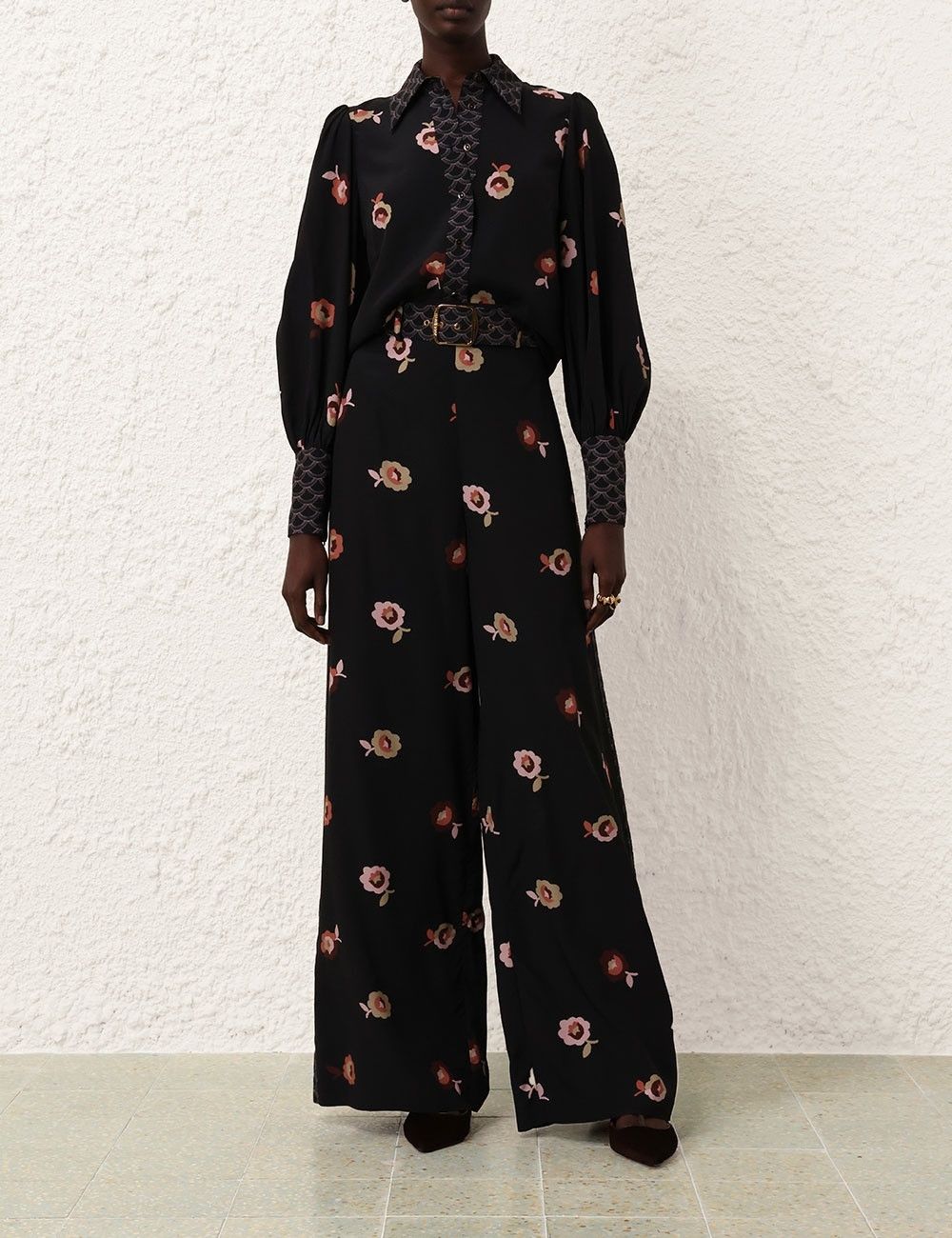 Zimmermann oc11z0825 Belted Wide Leg Pant in Black Size 26" / US 2 / IT 38 - 2 Thumbnail