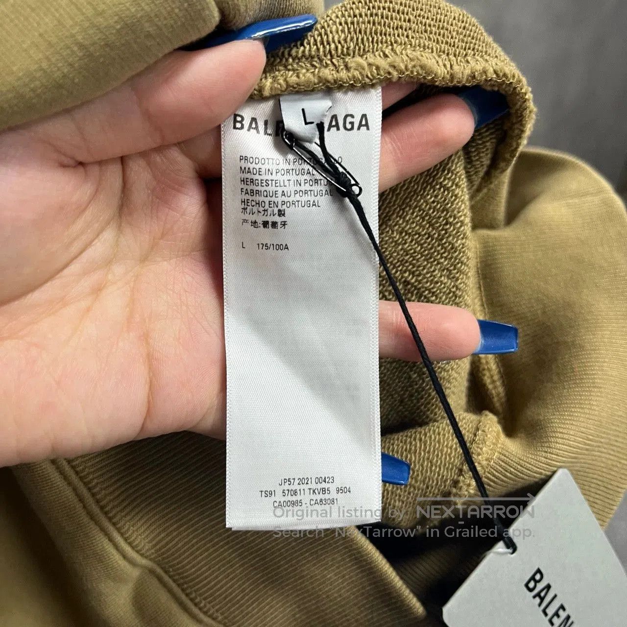 Balenciaga Balenciaga Beige Hooded Sweatshirt. Size US L / EU 52-54 / 3 - 3 Thumbnail