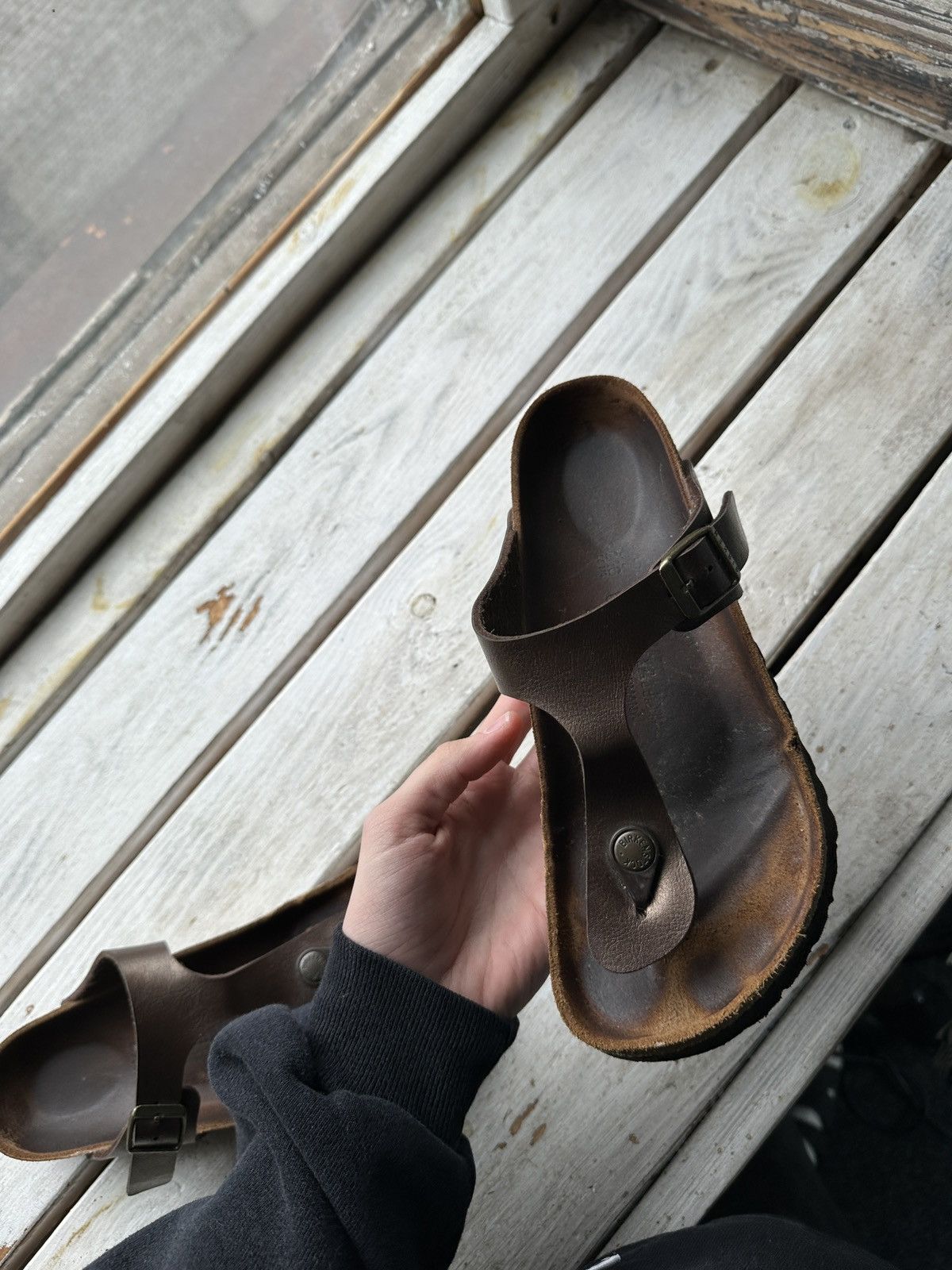 Birkenstock VNTG🚨 BIRKENSTOCK BROWN LUXURY Y2K RARE WOMEN SLIDES Size US 7 / IT 37 - 9 Thumbnail