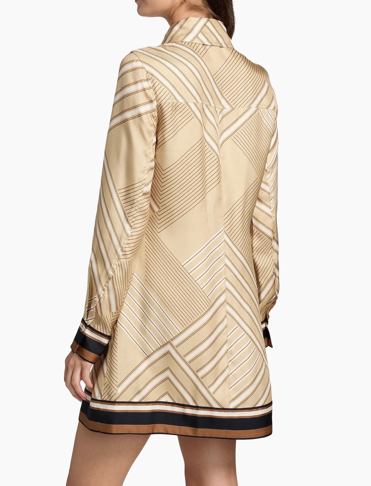 Veronica Beard Veronica Beard Pryce Striped Silk-Blend Shirtdress size 10 Size L / US 10 / IT 46 - 6 Thumbnail