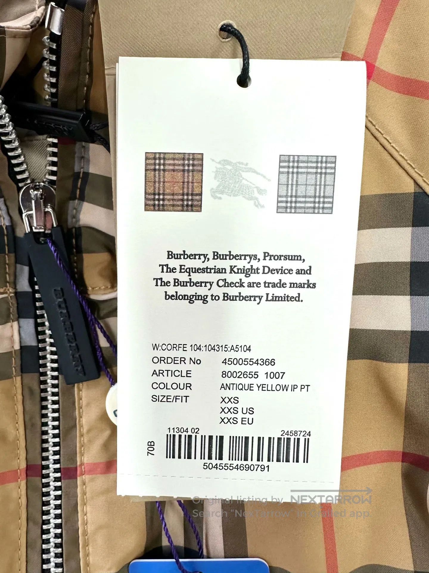 Burberry Burberry Khaki check patterned zipper jacket| Size XXS / US 00 / IT 34 - 3 Thumbnail