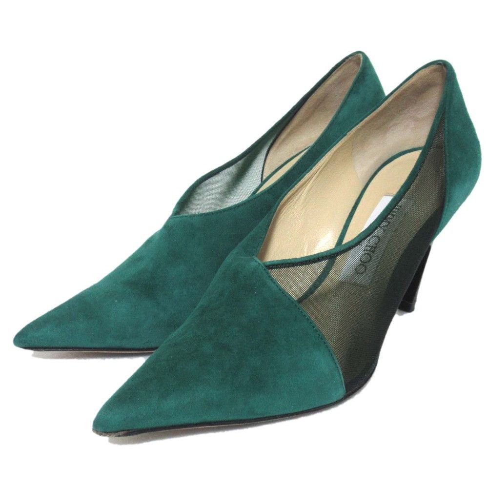 Jimmy Choo Jimmy Choo Jimmy Choo Suede Mesh Pointed Toe Pumps Leather Shoes DUTY FREE for USA Size ONE SIZE - 1 Thumbnail