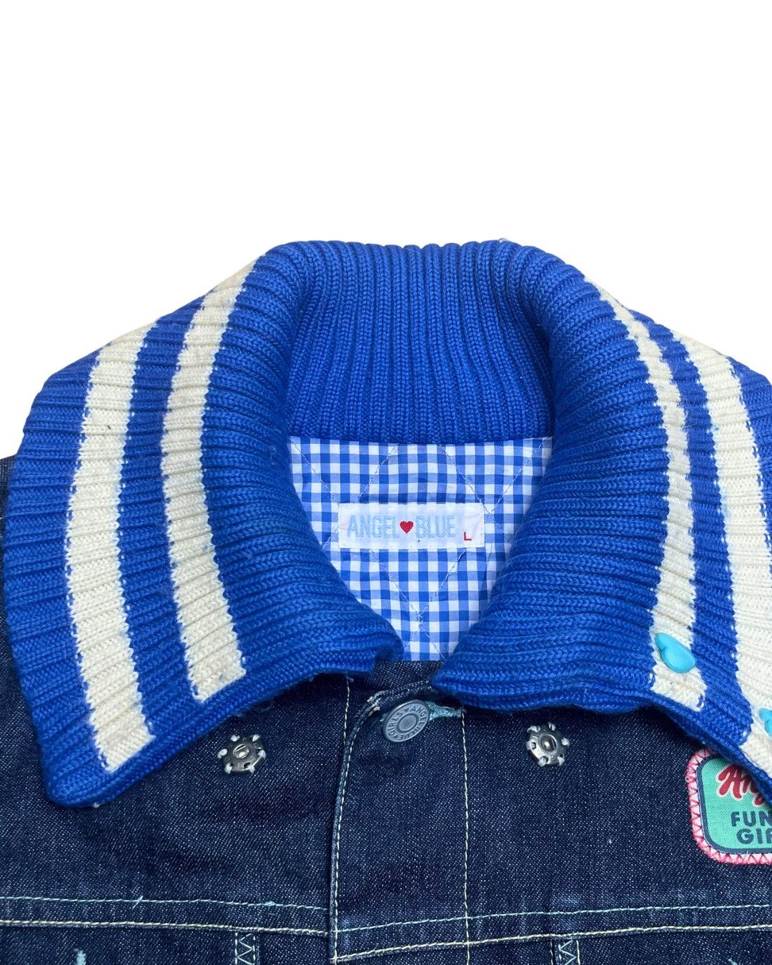 Angel Blue Angel Blue Knit Collar Denim Jacket Size M / US 6-8 / IT 42-44 - 4 Thumbnail