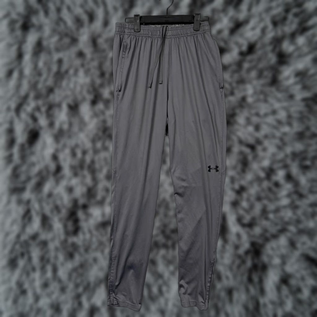 Under Armour Under Armour Mens Track Pants S Gray Fitted Tapered Ankle Zip Pockets Running Athletic Size US 29 - 1 Thumbnail