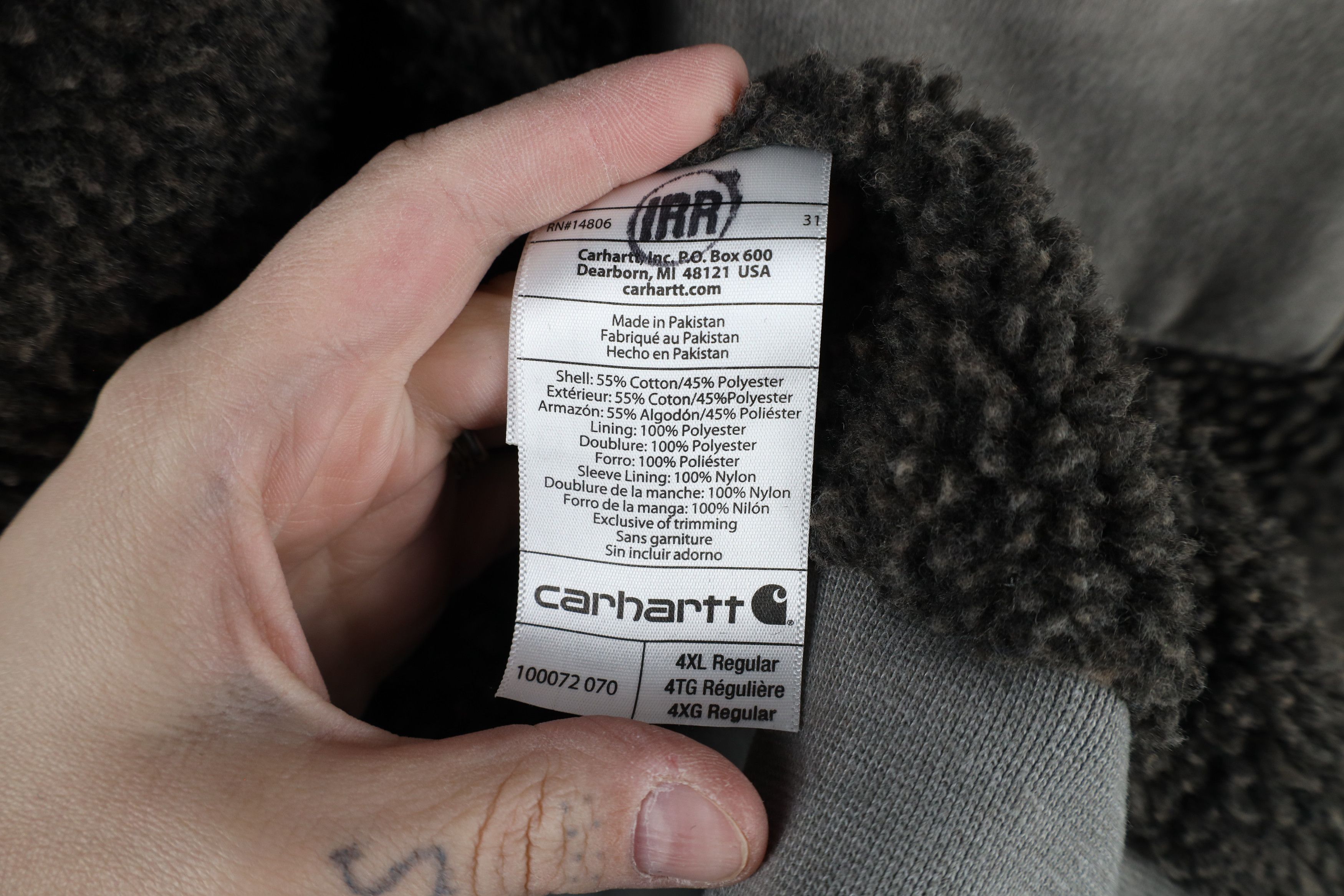 Carhartt × Vintage Vintage Carhartt Heavy Deep Pile Fleece Lined Hoodie Jacket Size US XXL / EU 58 / 5 - 11 Thumbnail