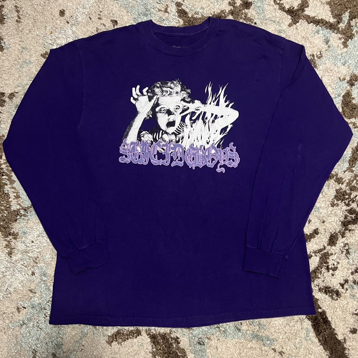 image of G59 Records x Pouya Uicideboy Merch Suicideboys Stop Staring At The Shadows Long Sleeve Large in Pu