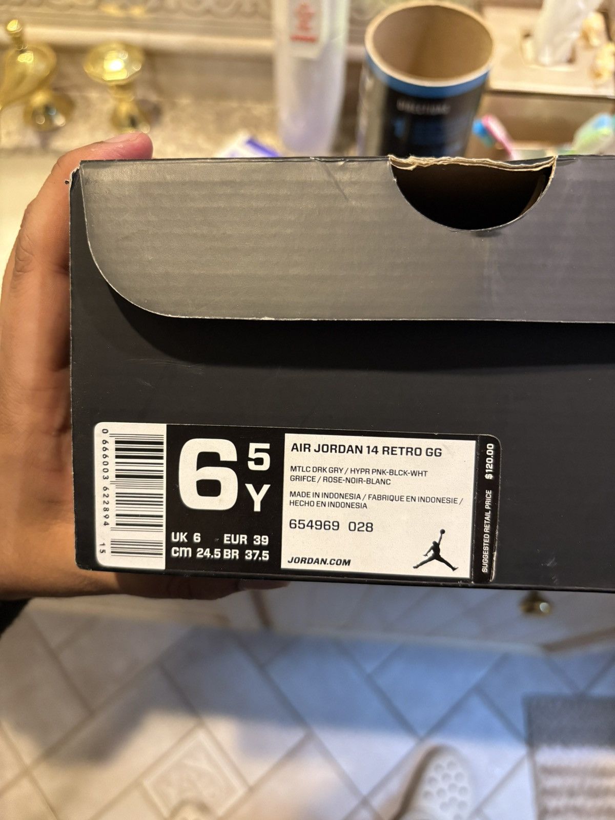 Jordan Brand × Nike Women’s Jordan 14 Retro Metallic Gray Hyper Pink Size US 6.5 / IT 36.5 - 9 Thumbnail