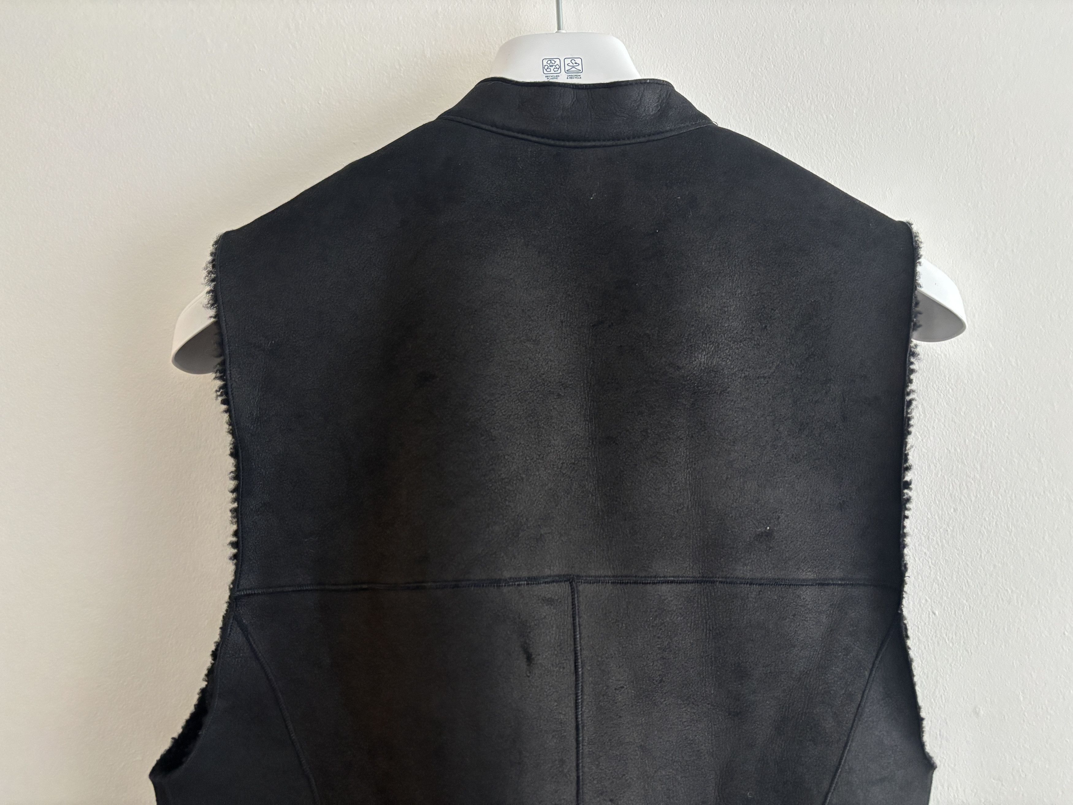 Belstaff $1200 Black Leather Shearling/ Sheepskin Vest - Small Size S / US 4 / IT 40 - 5 Thumbnail
