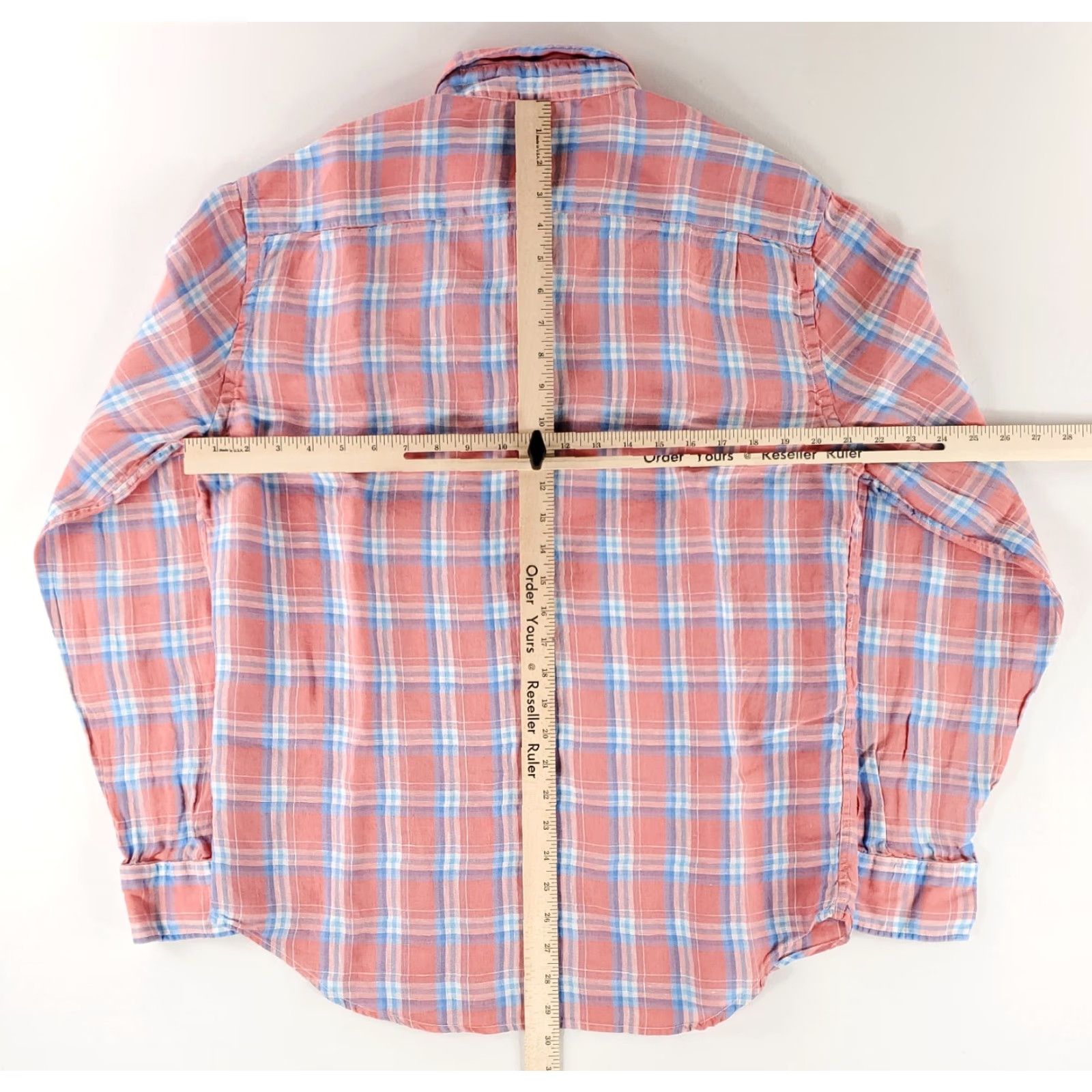 Faherty Faherty Button-Up Shirt Long Sleeve 100% Linen Mens L Multicolor Blue Pink Plaid Shirt Size US L / EU 52-54 / 3 - 7 Thumbnail