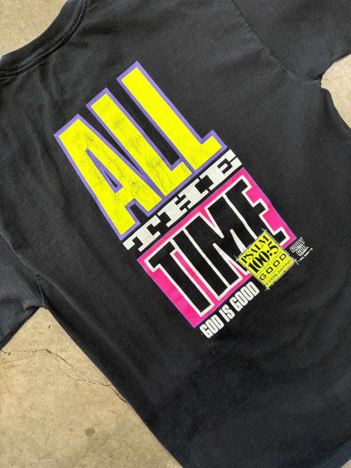 Vintage Vintage God is Good All The Time Psalm Religious Tee Large Size US L / EU 52-54 / 3 - 4 Thumbnail
