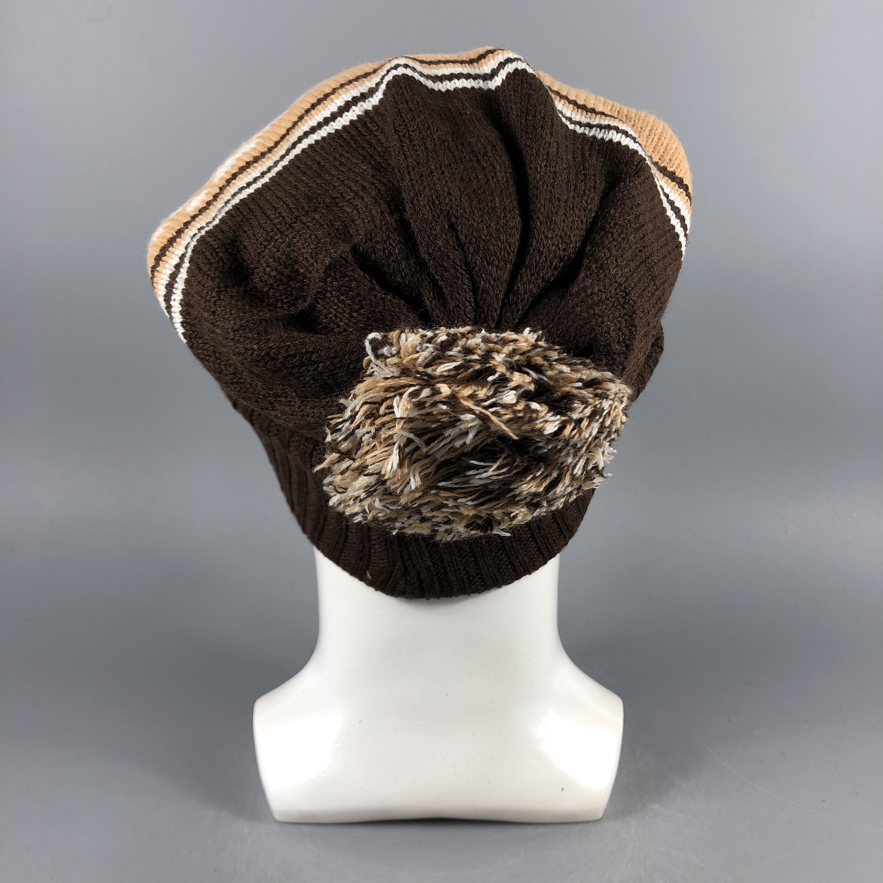 Japanese Brand × Vintage Japanese Brand Brown PomPom Beanie Snow Hat Snow Cap -D1263 Size ONE SIZE - 2 Thumbnail