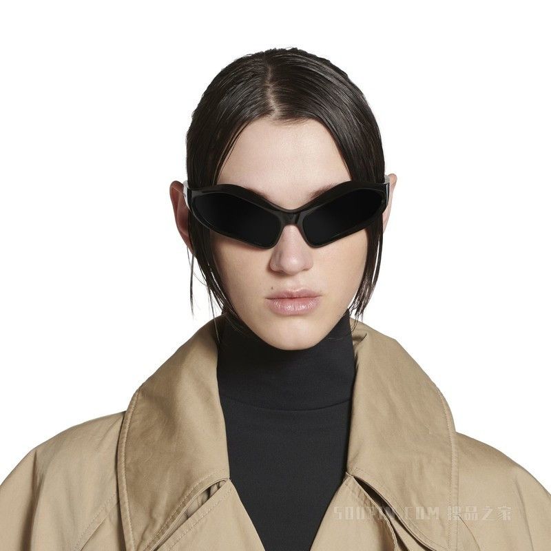 Balenciaga o1srvl11e0425 Size: OS / Fennec Oval Sunglasses in Black Size ONE SIZE - 5 Thumbnail
