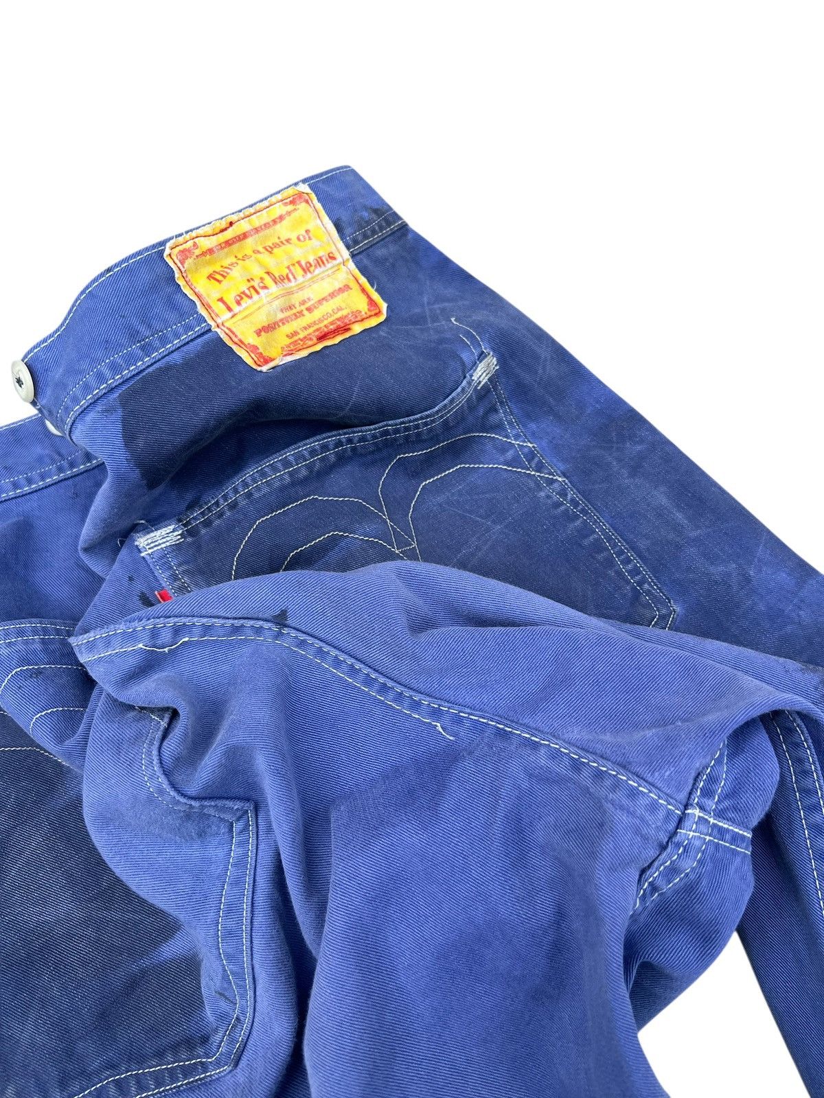 Levi's Archive 2003 Levi’s Red HOLDEN Waxed Stains Cotton Work Pant Size US 34 / EU 50 - 19 Thumbnail
