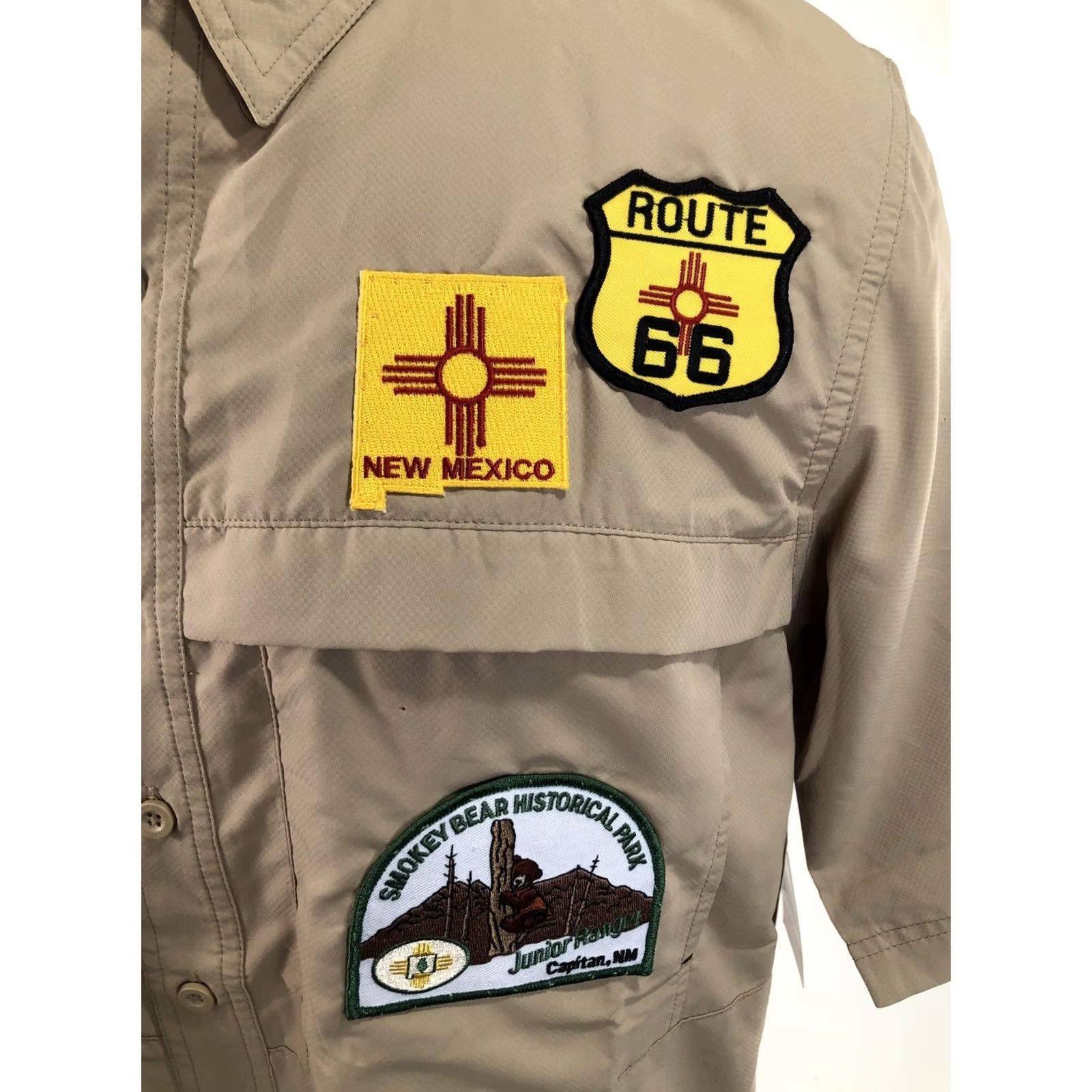Vintage MARVEL GAME GUARD / NEW w TAGS (Flaw) - NEW MEXICO Theme Patches All Over Md. Shirt Size US M / EU 48-50 / 2 - 3 Thumbnail