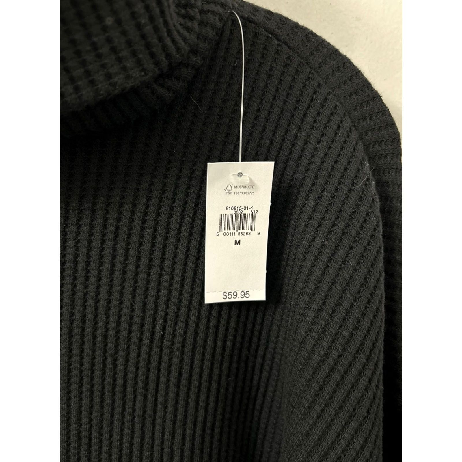 Gap Gap Womens M Black Thermal Waffle Knit Turtleneck Pullover Sweater NWT Size M / US 6-8 / IT 42-44 - 5 Thumbnail