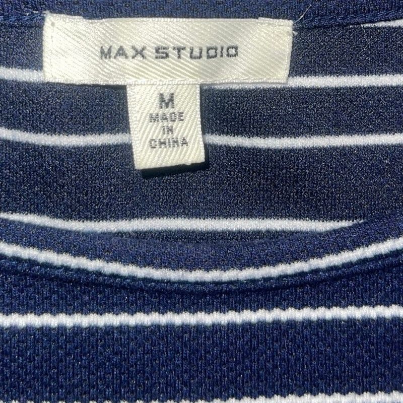 Other Max Studio Striped Pique Bell Sleeve Blouse SZ M Career Chic Size M / US 6-8 / IT 42-44 - 3 Thumbnail