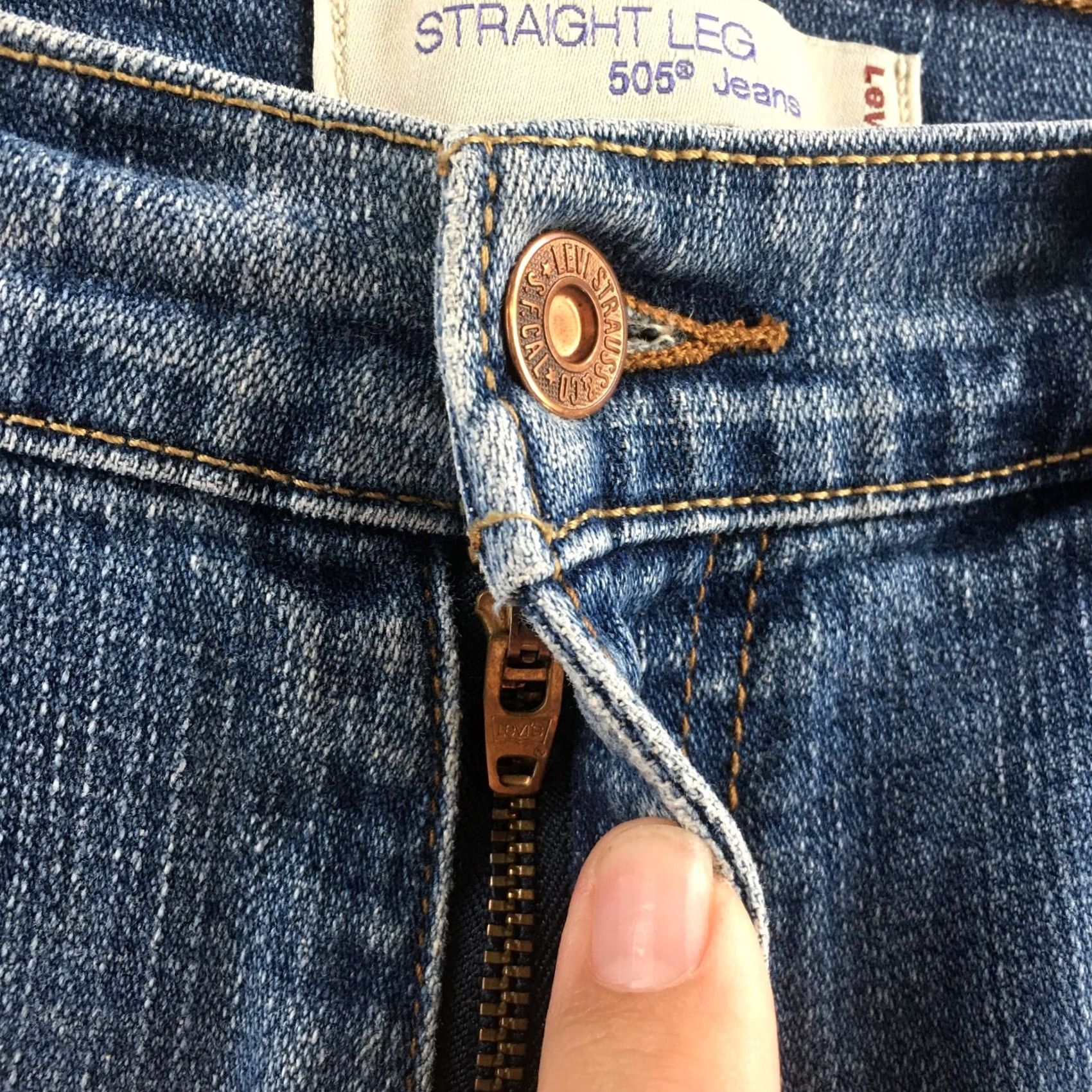 Levi's Levi's 505 Jeans Womens 12 Medium Straight Blue Denim Mid Rise Classic Jeans Size 34" / US 12 / IT 48 - 5 Thumbnail