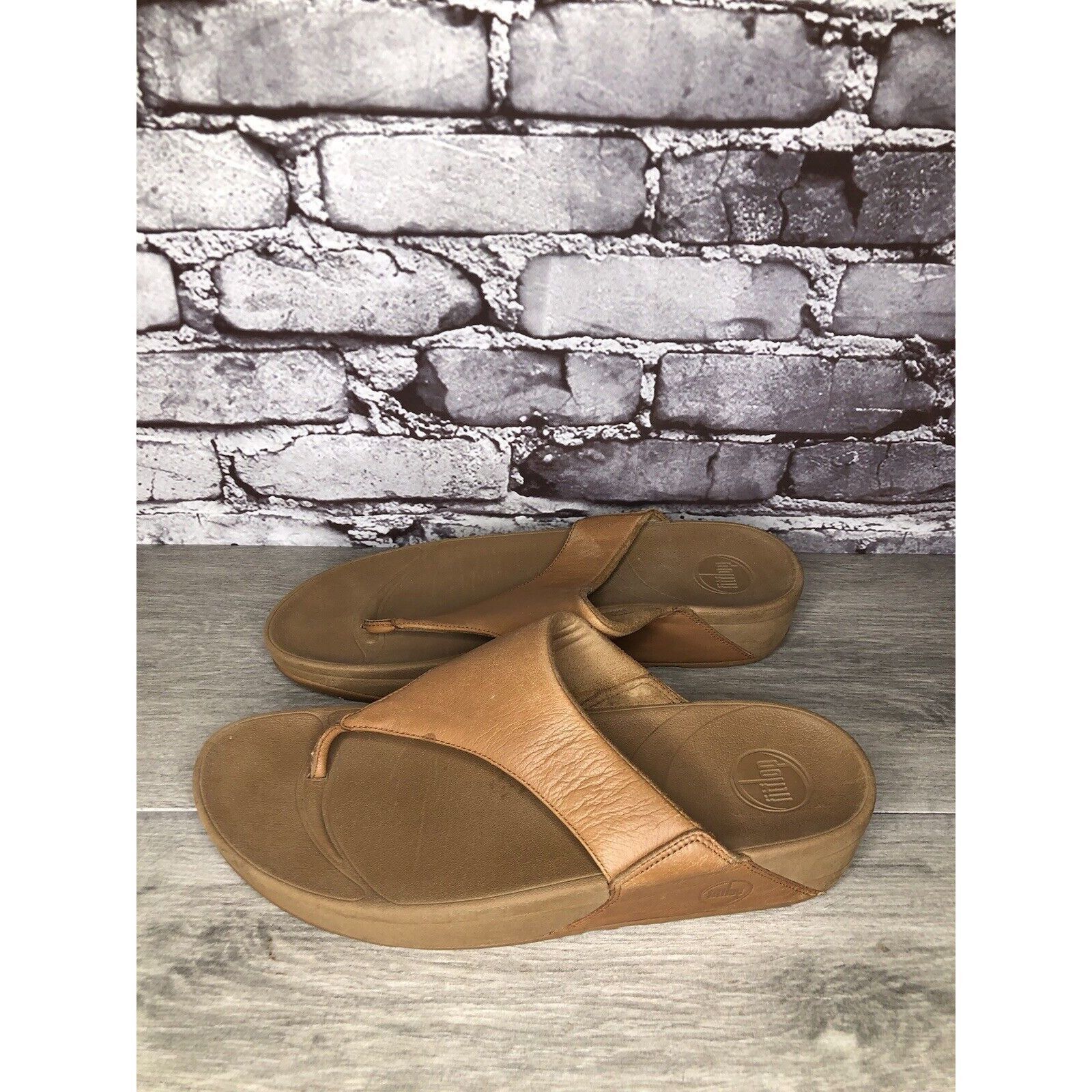 Other Fitflop Camel Tan Leather Flip Flop Wobble Board Sandals Wom Size US 10 / IT 40 - 5 Thumbnail