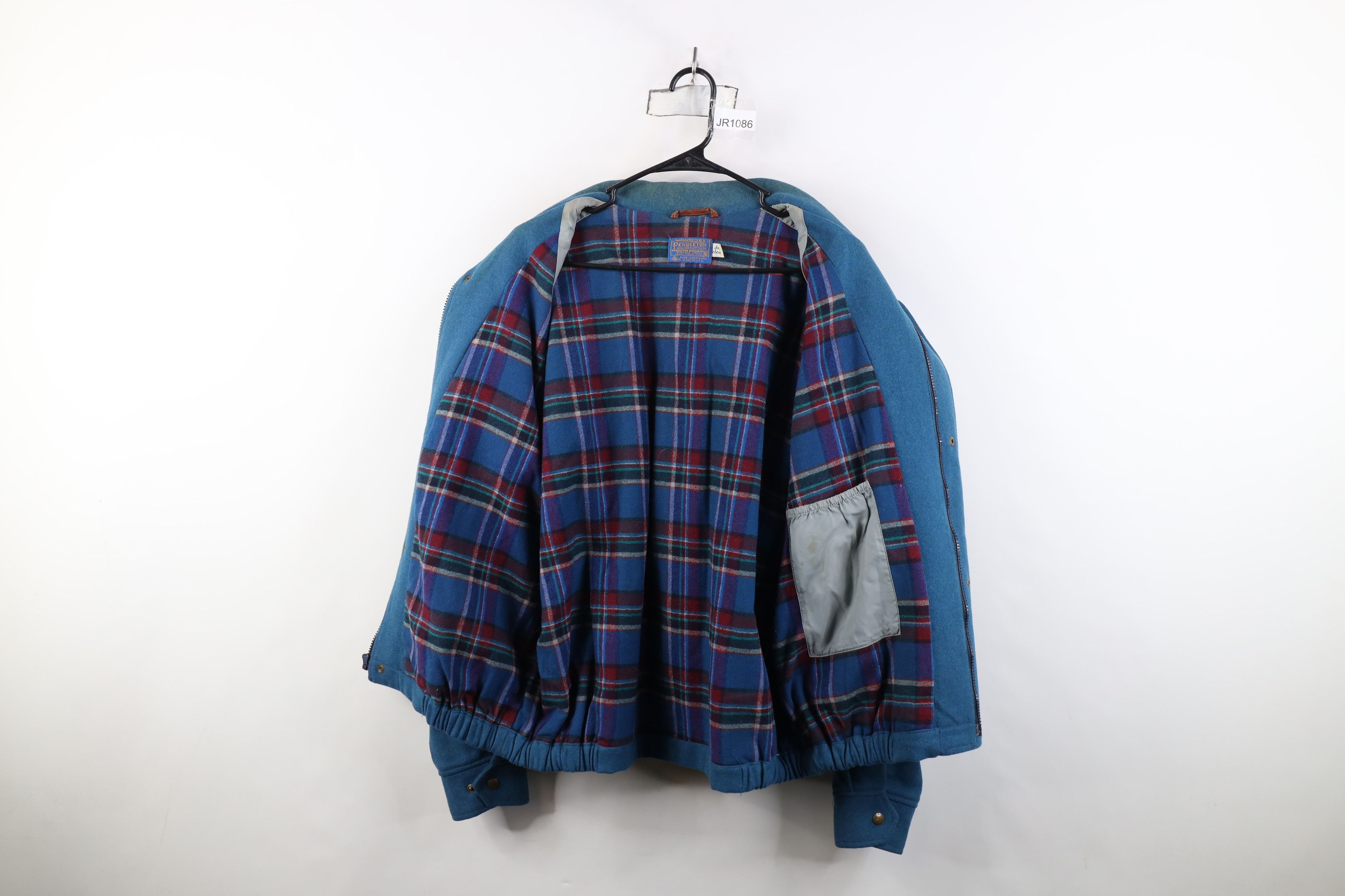 Pendleton Vintage 90s Pendleton Virgin Wool Bomber Jacket Blue USA Size US XL / EU 56 / 4 - 10 Thumbnail