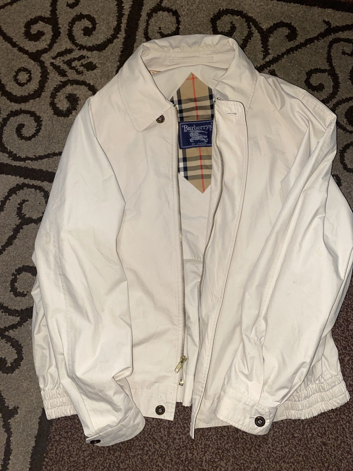 image of Vintage Burberry Jacket Raincoat in Tan, Men's (Size XL)