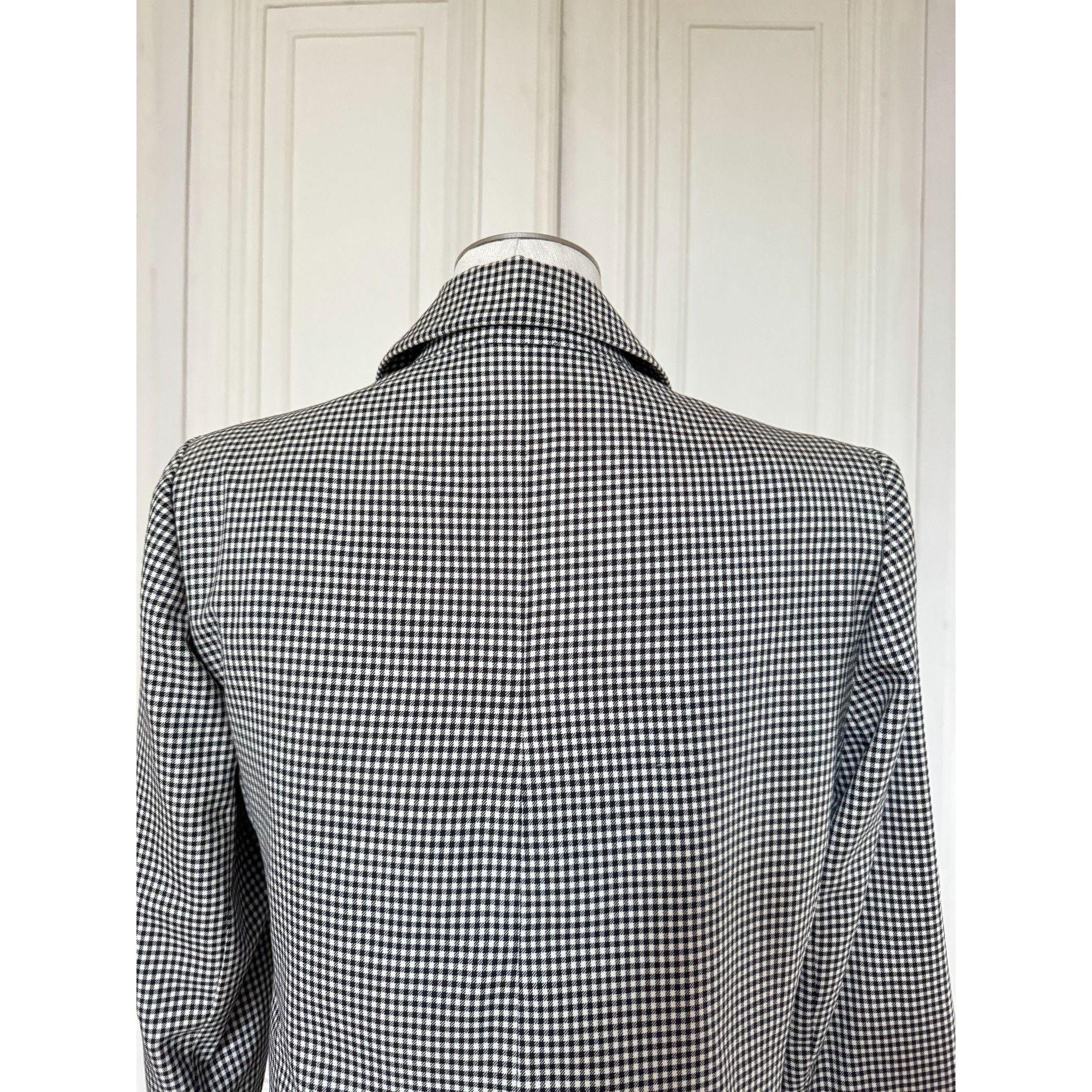 Yves Saint Laurent Houndstooth Wool Blazer Jacket Size M / US 6-8 / IT 42-44 - 4 Thumbnail