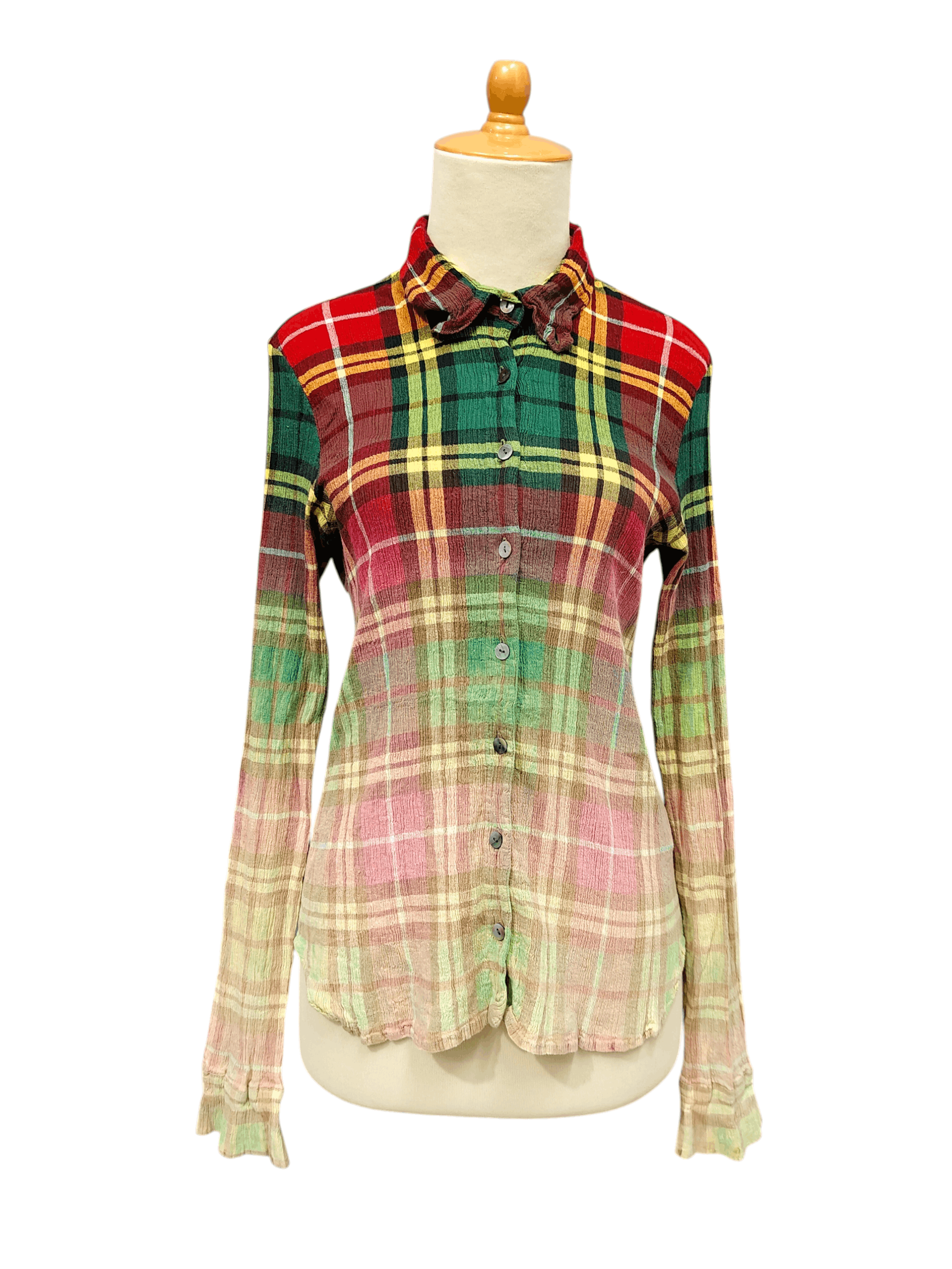 Tsumori Chisato 🇯🇵 Tsumori Chisato Ombre Plaid Pleated Multicolor Gradient Size M / US 6-8 / IT 42-44 - 1 Thumbnail