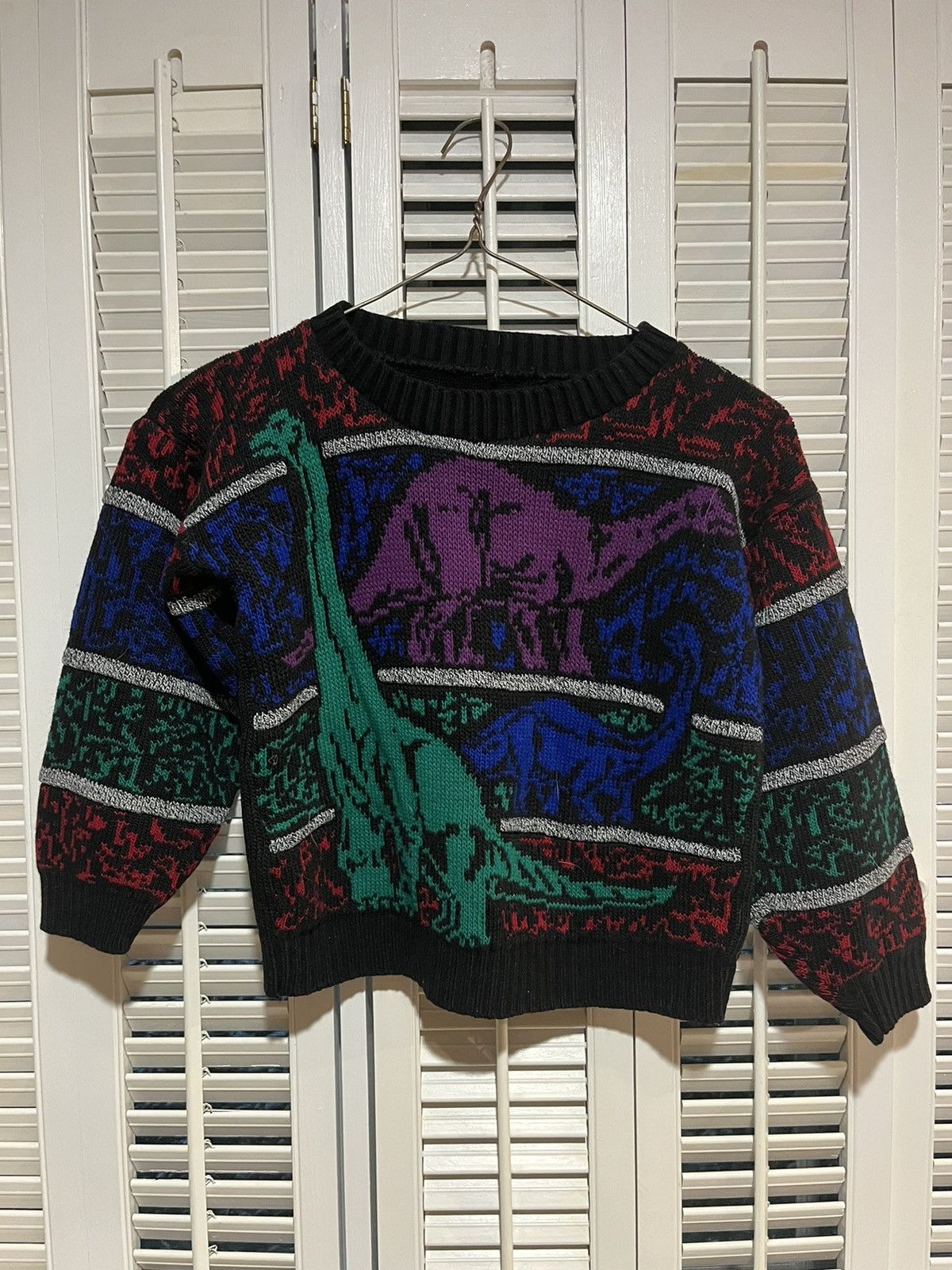 Vintage 80s Kids Dinosaur Sweater Size US XXS / EU 40 - 1 Thumbnail
