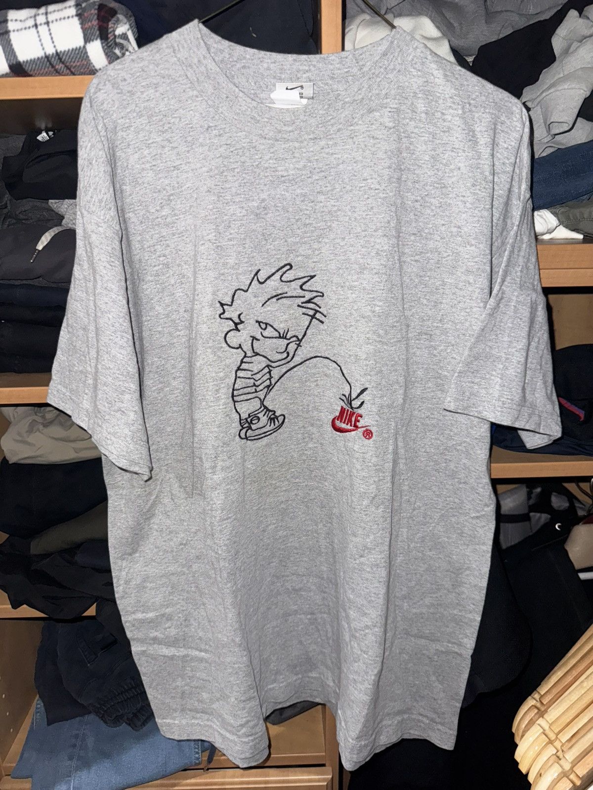 Nike Vintage 80s /90s Nike Calvin & Hobbes Piss Tee Rare Size XL Size US XL / EU 56 / 4 - 2 Thumbnail