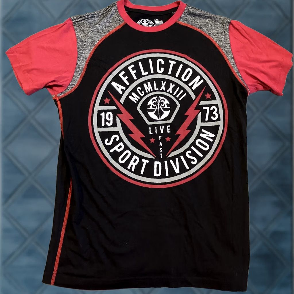 Affliction Affliction Athletics T Shirt - Large - Black - Short Sleeve Crew Neck - Embroidered - Men Size US L / EU 52-54 / 3 - 1 Thumbnail