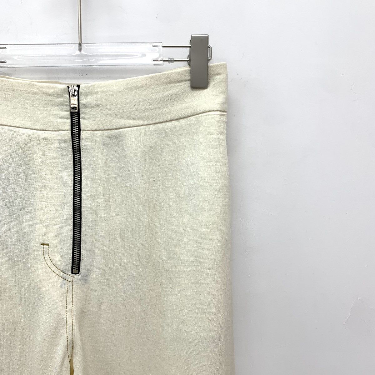Celine Celine Off-white Zipper Design Casual Pants K26WX Size 26" / US 2 / IT 38 - 3 Thumbnail