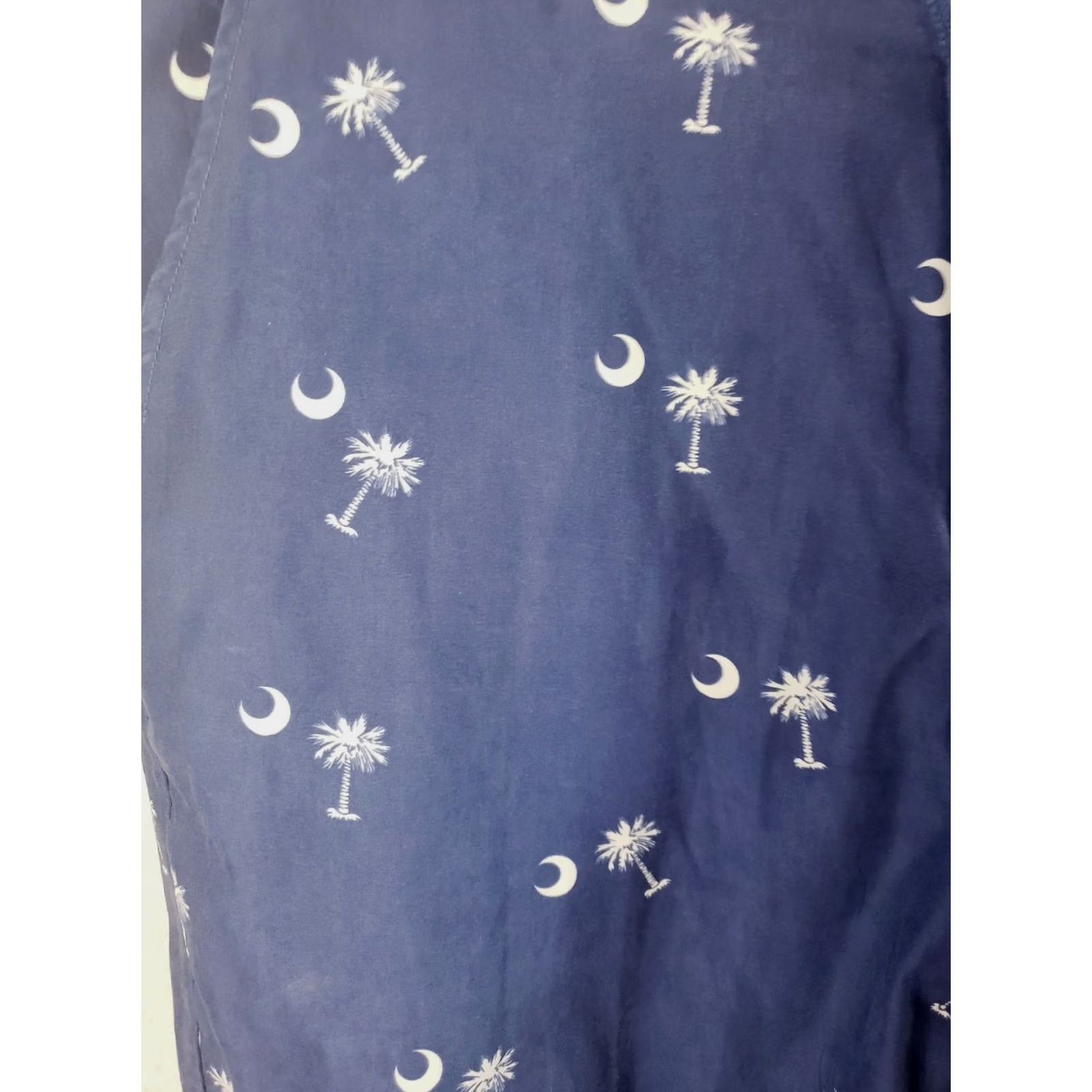 Vintage Bermuda Styles Men's Shorts 36x8 Blue Palmetto & Crescent Moon SC State Flag Flat Front Regular Inseam 8" Cotton Polyester Casual Size US 36 / EU 52 - 4 Thumbnail