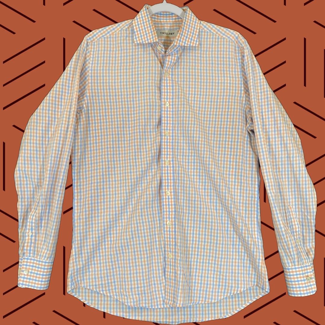 Vintage Twillory Shirt Mens 16 34/35 White Orange Blue Plaid Button Up Outdoors L/S Shirt Mens Regular Blue Plaid Outdoors L/S 16 34/35 Men Rust? Size US L / EU 52-54 / 3 - 1 Thumbnail