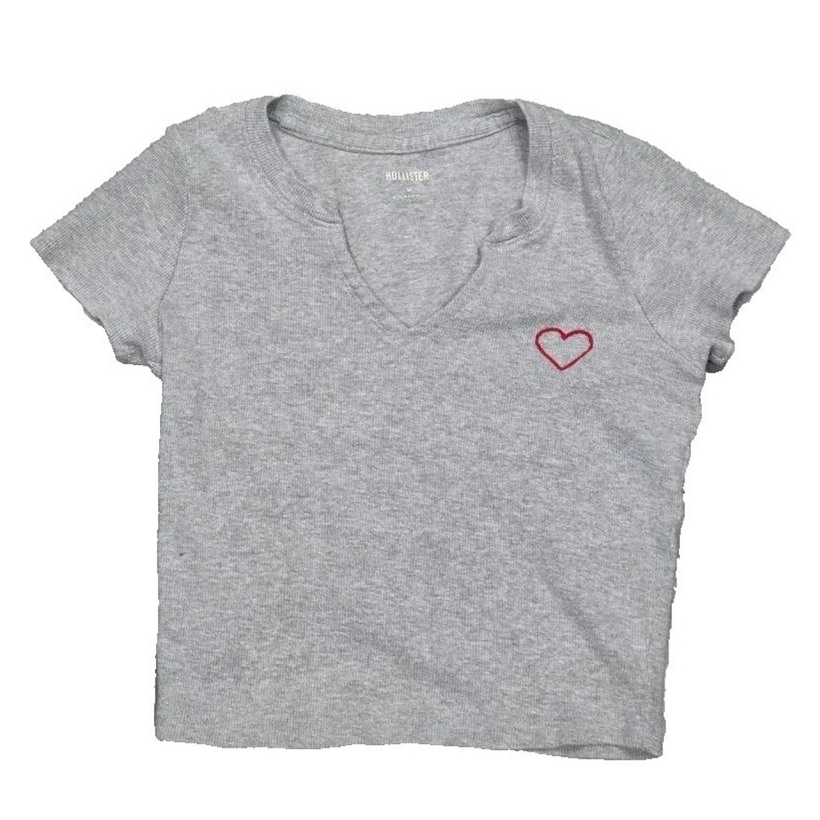 Hollister Hollister GRAY RIBBED HEART Y2K Top Medium A003201 Size M / US 6-8 / IT 42-44 - 2 Thumbnail