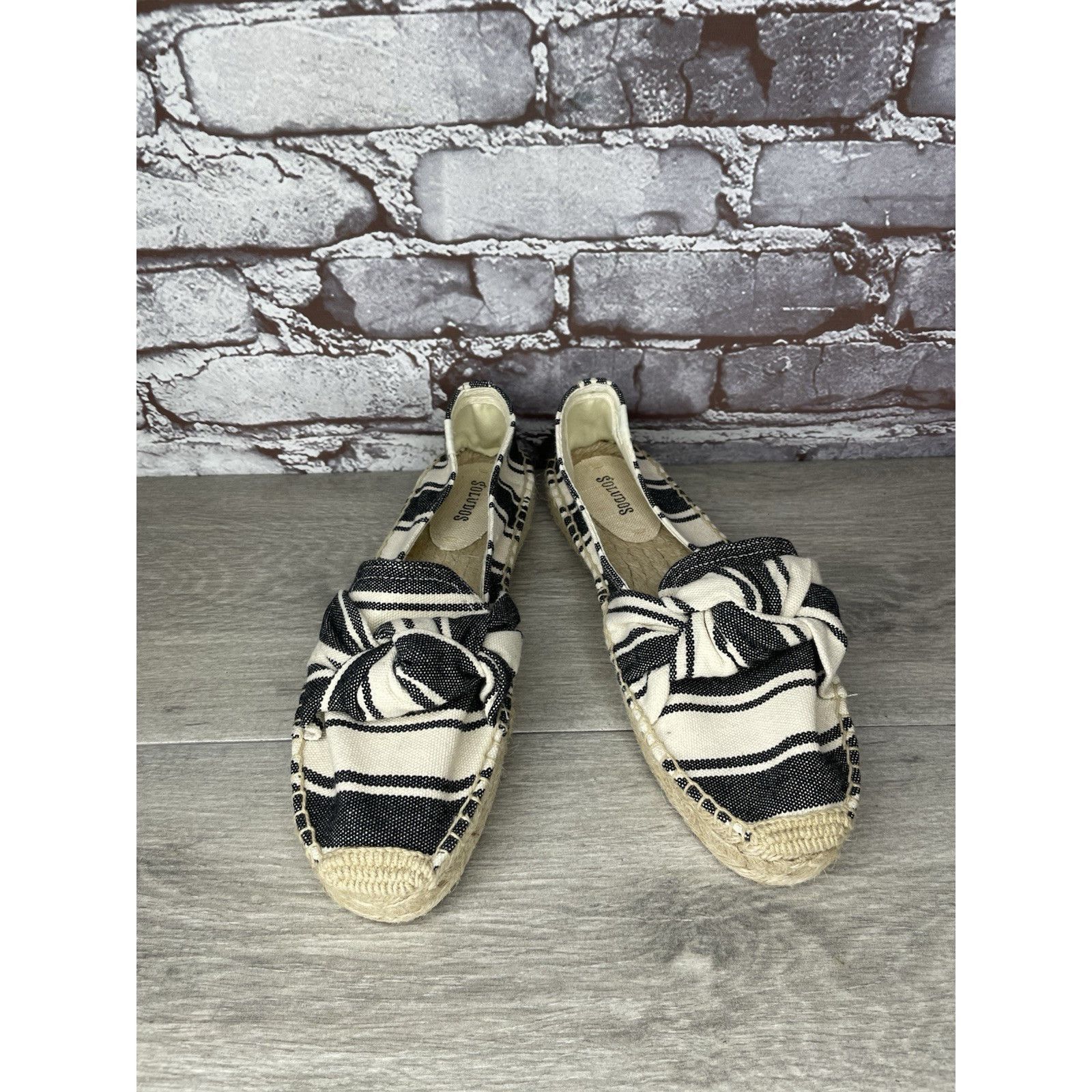 Soludos Soludos Striped Espadrille Bow Blue Cream Nautical Shoes Wom Size US 9 / IT 39 - 14 Thumbnail