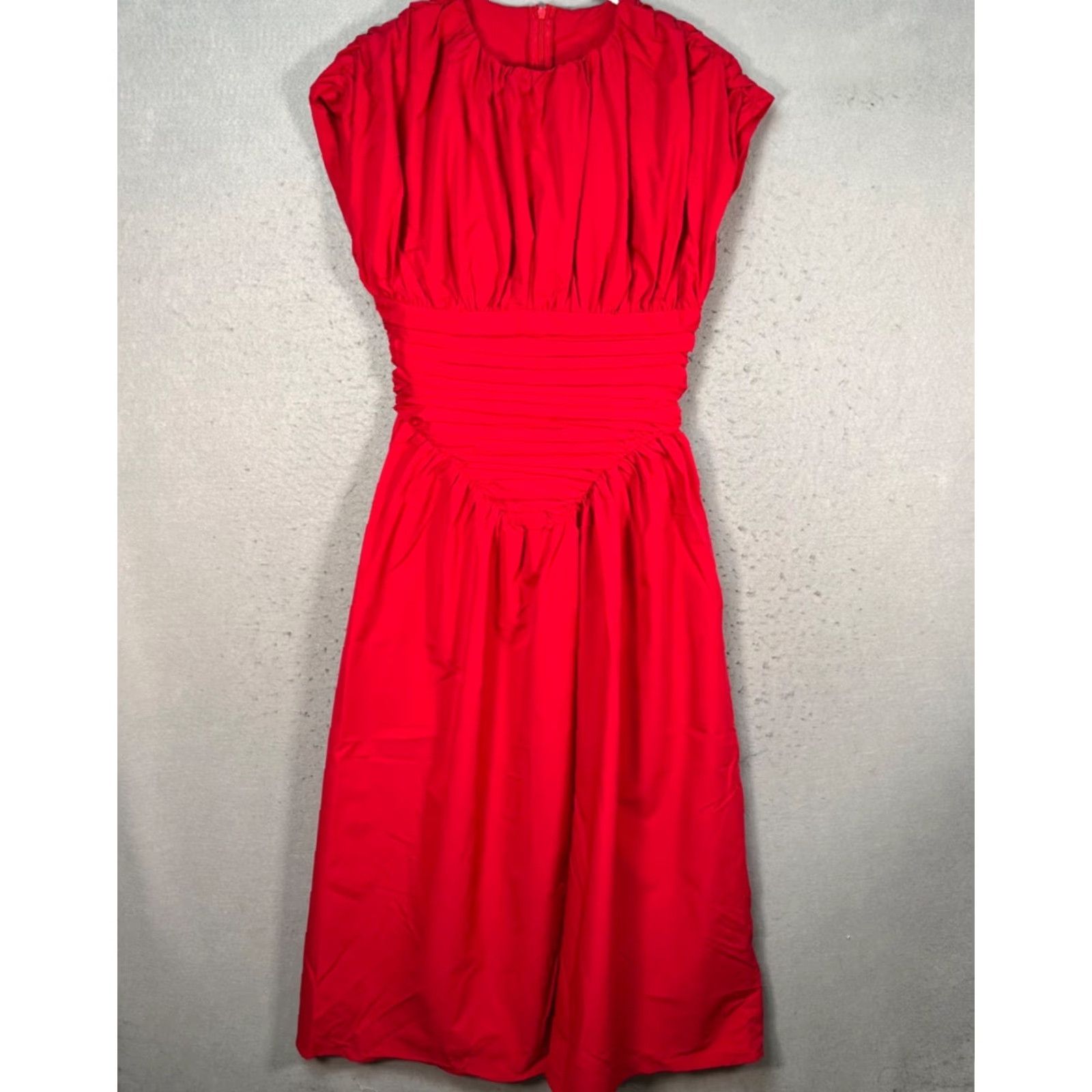 Vintage Micas Womens Dress Midi Red A-Line Sleeveless Party/Cocktail Size S Size S / US 4 / IT 40 - 2 Thumbnail