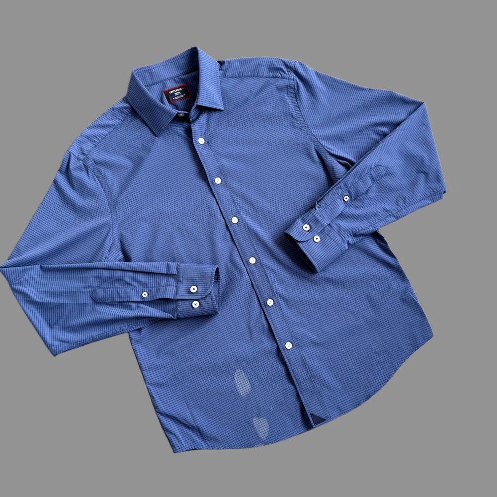 UNTUCKit UNTUCKit Shirt Mens Small Blue Check Regular Fit Button Up Long Sleeve (Stain) Size US S / EU 44-46 / 1 - 1 Thumbnail