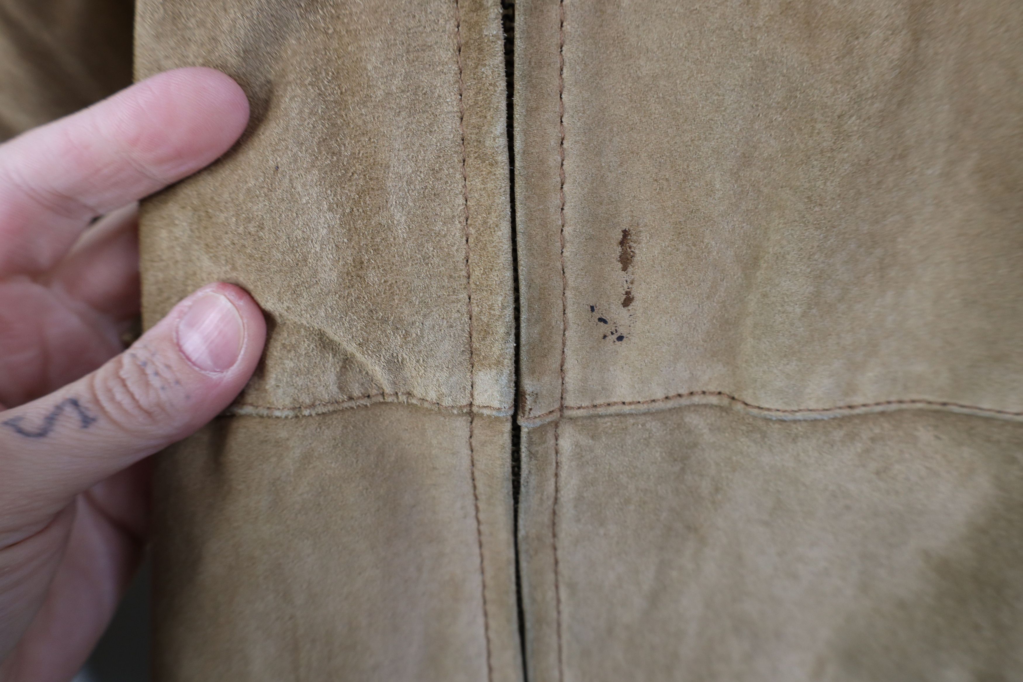 Vintage Vintage 90s Streetwear Suede Leather Cafe Bomber Jacket Size US L / EU 52-54 / 3 - 5 Thumbnail