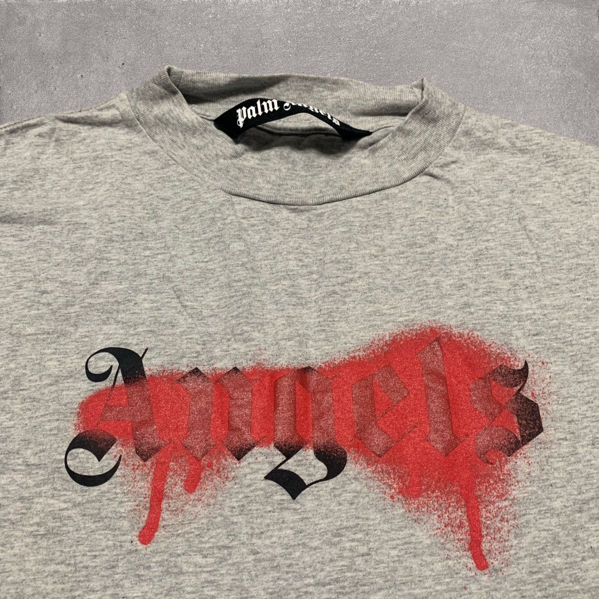 Palm Angels Palm Angels XS Paint Splatter Logo Grey Tee Size US XS / EU 42 / 0 - 3 Thumbnail