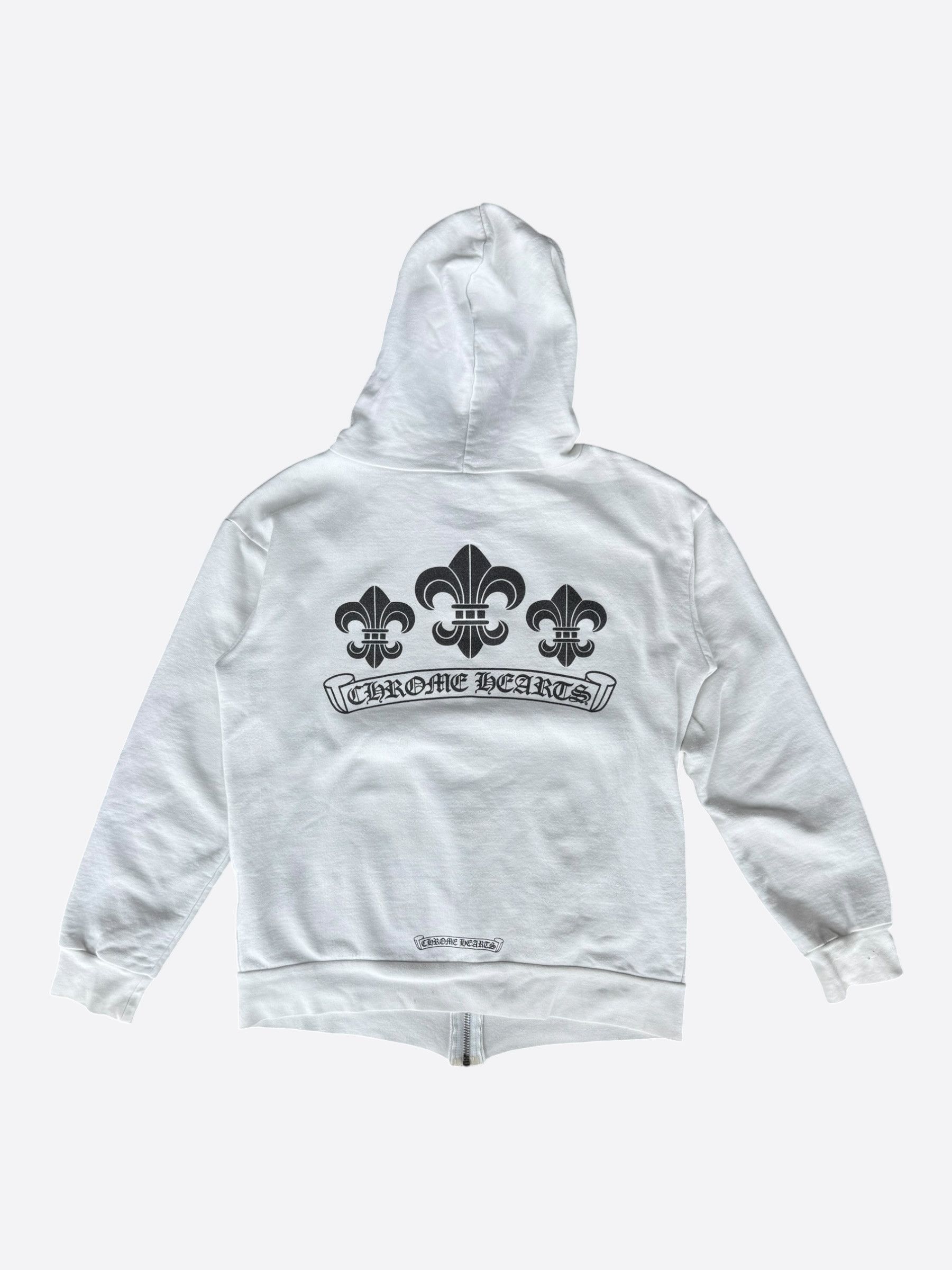Chrome Hearts Chrome Hearts White & Black Fleur De Lis Logo Zip Up Hoodie Size US S / EU 44-46 / 1 - 2 Thumbnail