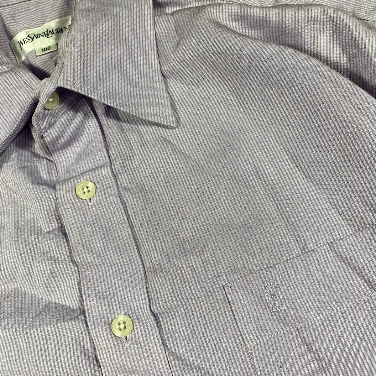 Yves Saint Laurent Yves Saint Laurent Shirt Button Ups Purple Size US L / EU 52-54 / 3 - 6 Thumbnail