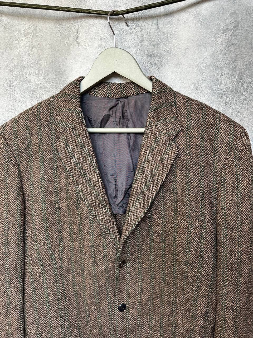 Harris Tweed Harris Tweed Blazer Handwoven 80s Wool Herringbone Check Size 50R - 5 Thumbnail