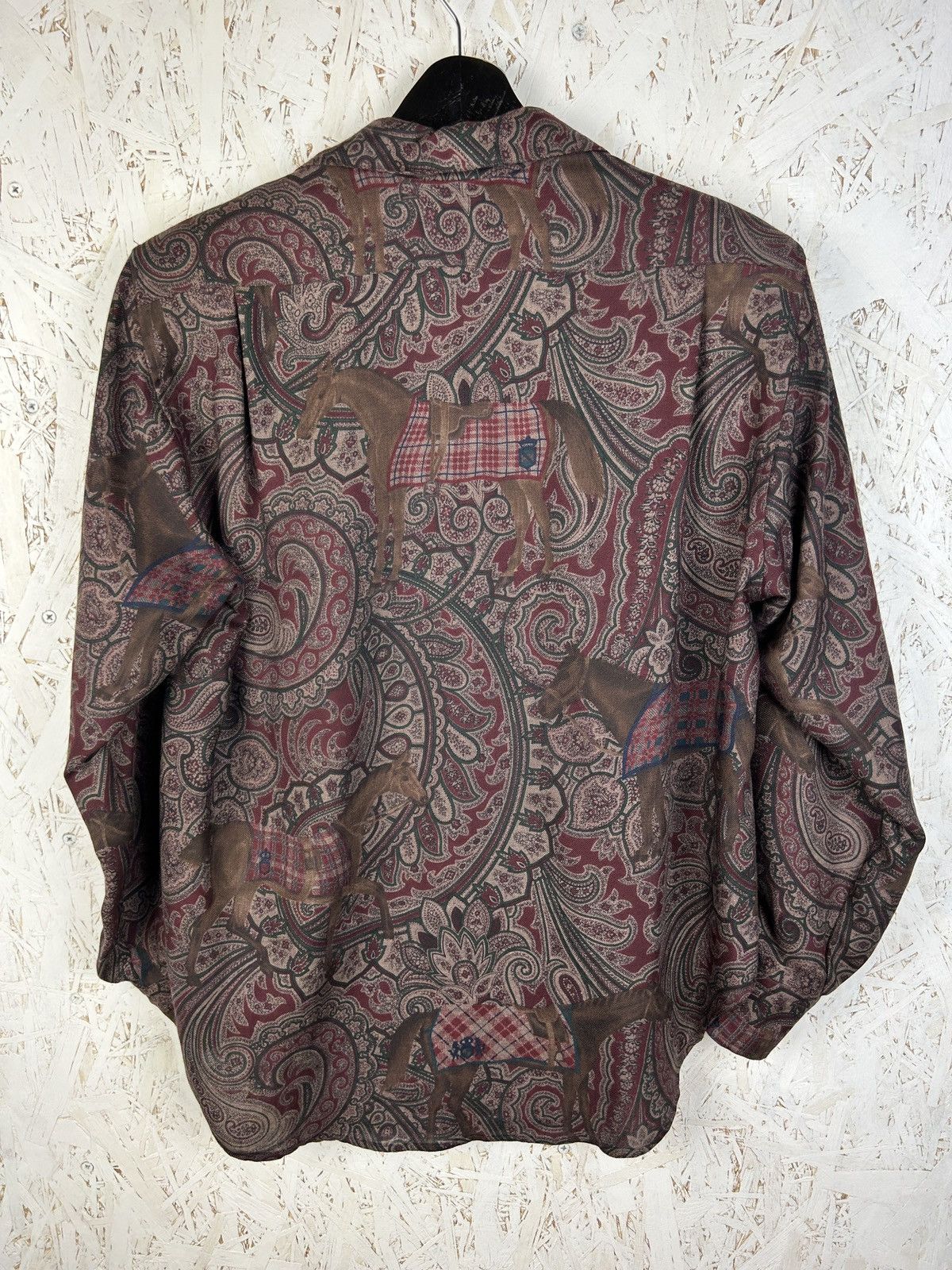 Ralph Lauren Purple Label 70s Ralph Lauren Purple Label Horse Print Paisley AOP Shirt Size M / US 6-8 / IT 42-44 - 8 Thumbnail