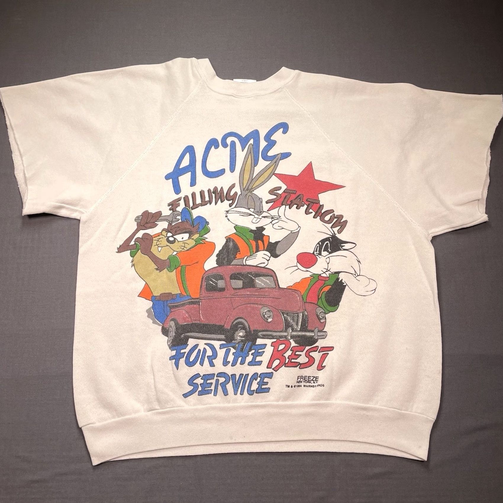 Vintage VINTAGE Looney Tunes Pullover Sweatshirt Men’s Large White 1994 FREEZE Hotrod Size US L / EU 52-54 / 3 - 6 Thumbnail