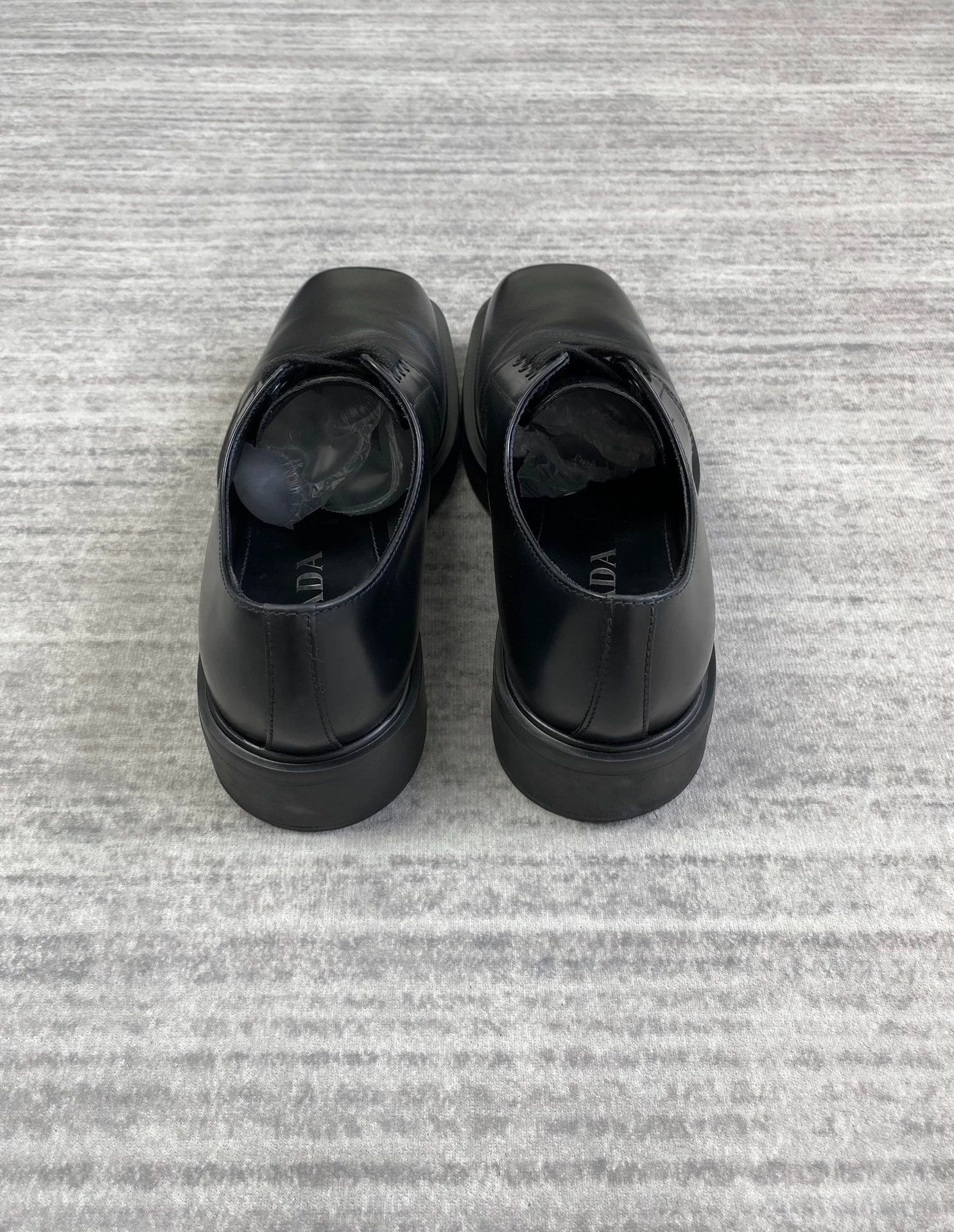 Prada Prada Square Toe Black Derby Shoes (39 UK5) Size US 6 / EU 39 - 5 Thumbnail