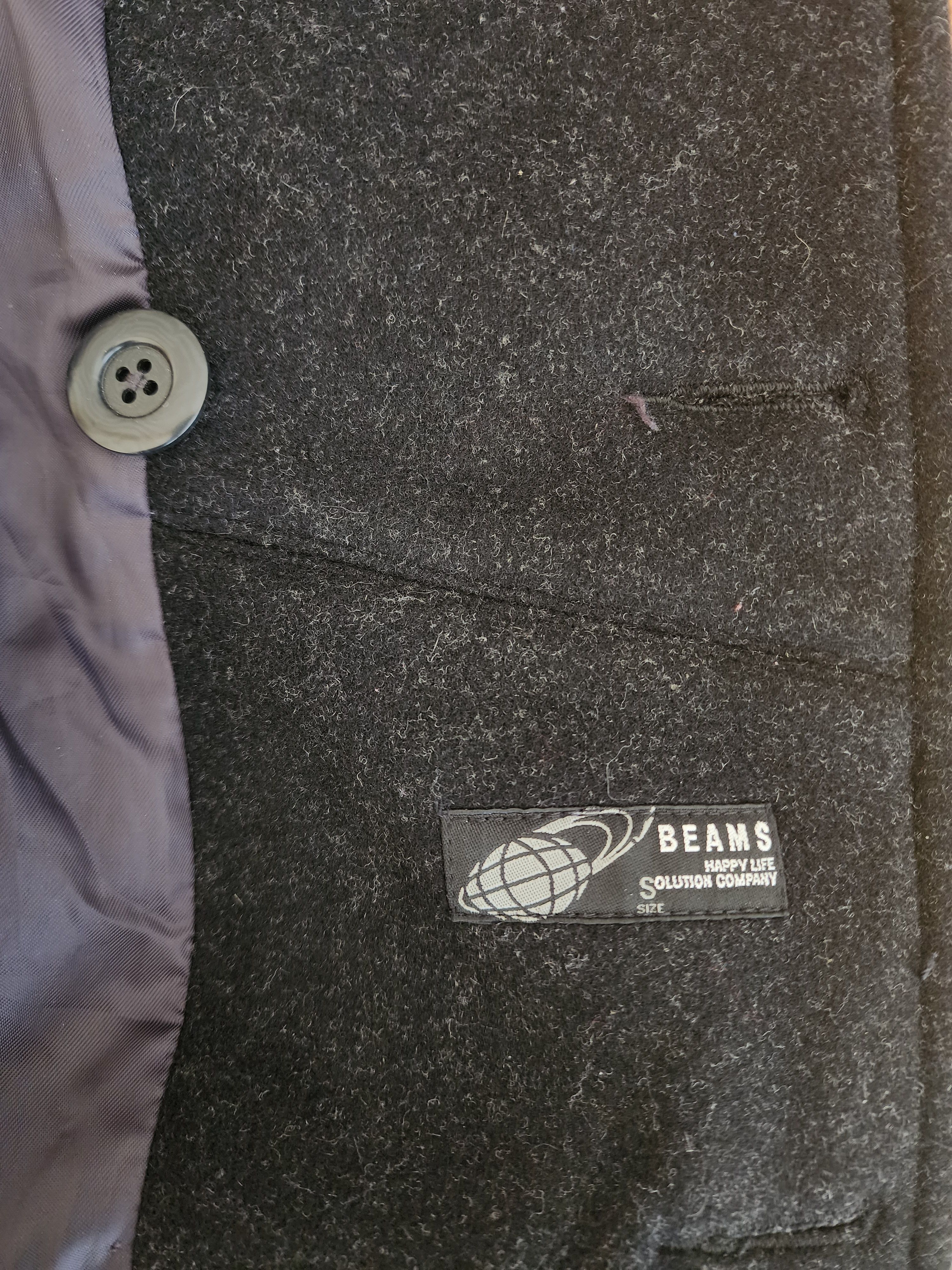 Beams Plus High-Quality Wool Coat by BEAMS – Double-Breasted, Size S/M Size US M / EU 48-50 / 2 - 11 Thumbnail