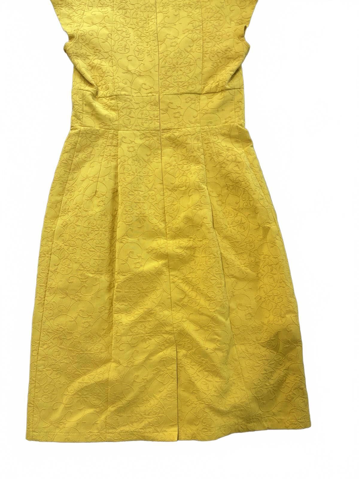 Other Nanette Lepore Mustard Yellow Textured Cap Sleeve Dress sz 8 Size M / US 6-8 / IT 42-44 - 6 Thumbnail